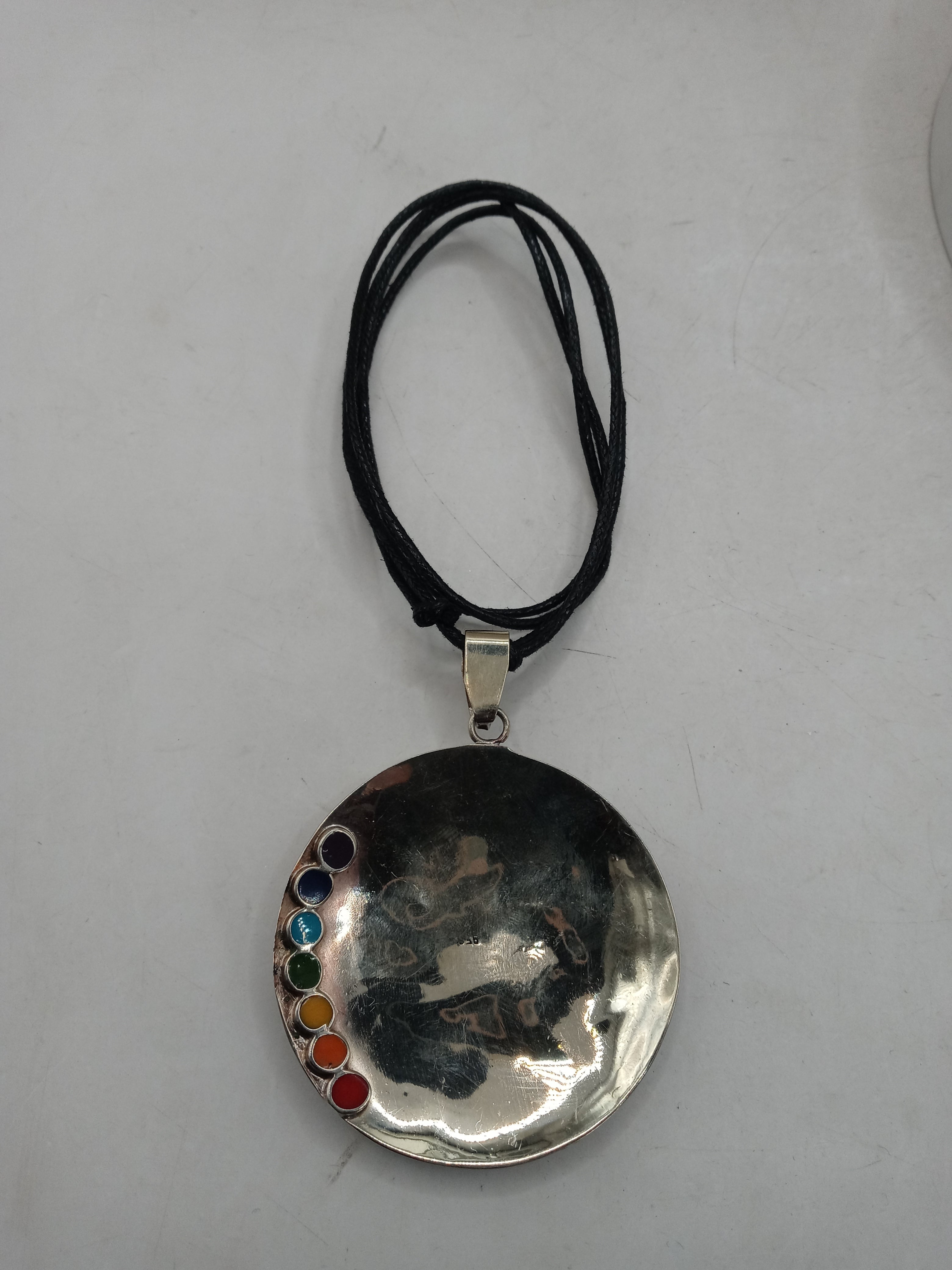 Unisex Adjustable Alpaca Necklace with Inlaid Natural Stone