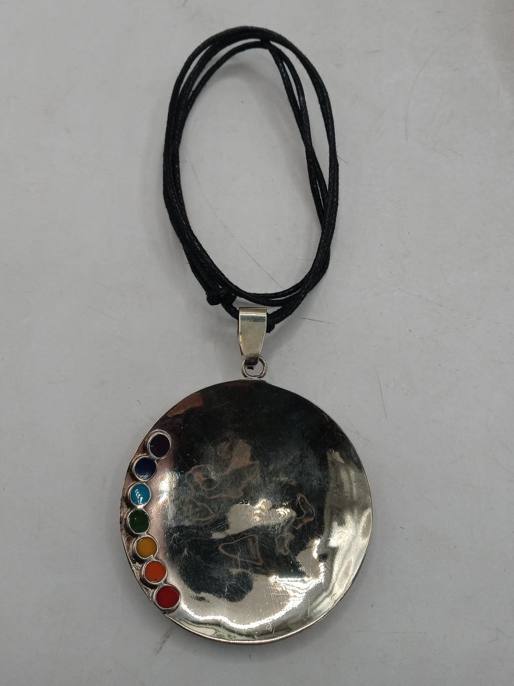 Unisex Adjustable Alpaca Necklace with Inlaid Natural Stone
