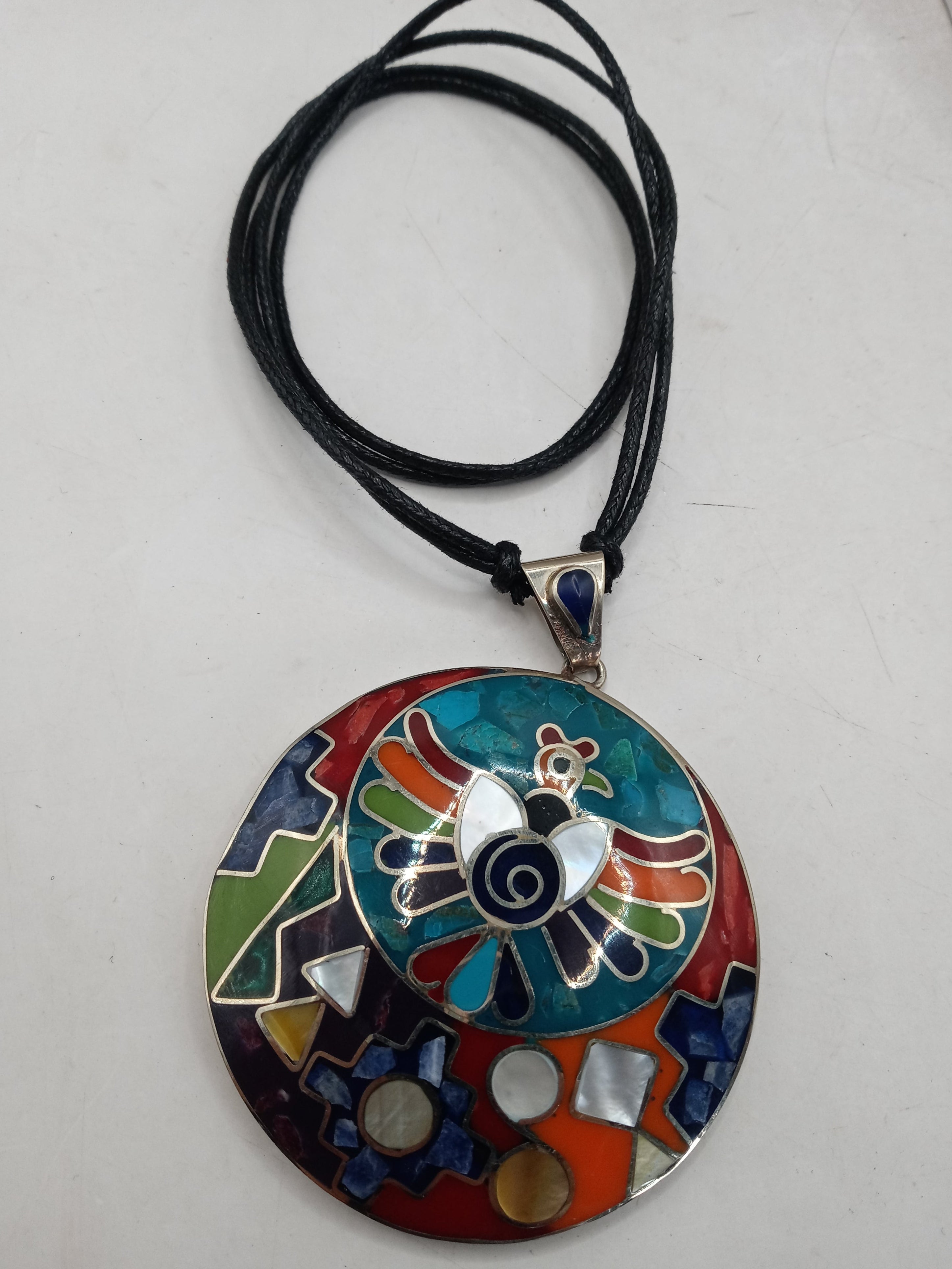Unisex Adjustable Alpaca Necklace with Inlaid Stone