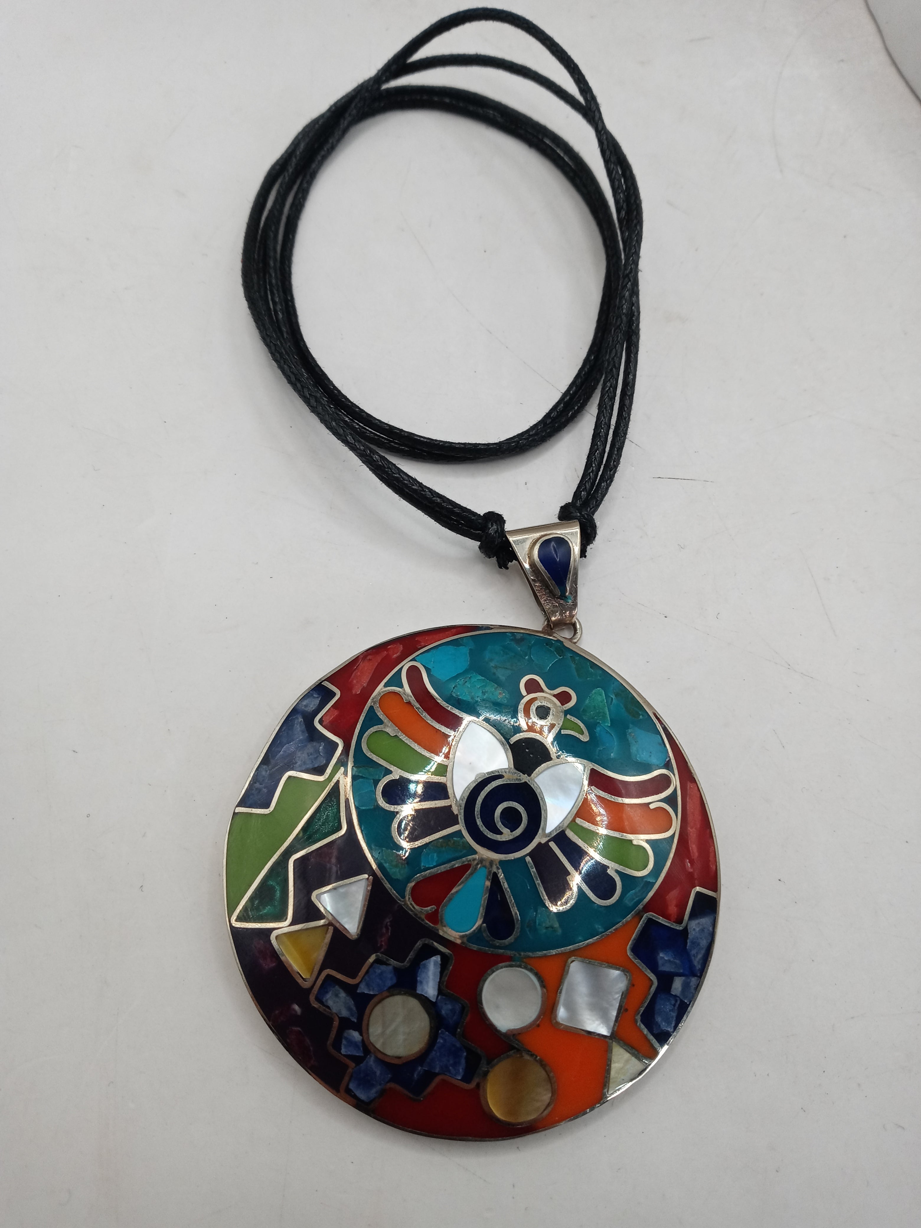 Unisex Adjustable Alpaca Necklace with Inlaid Stone