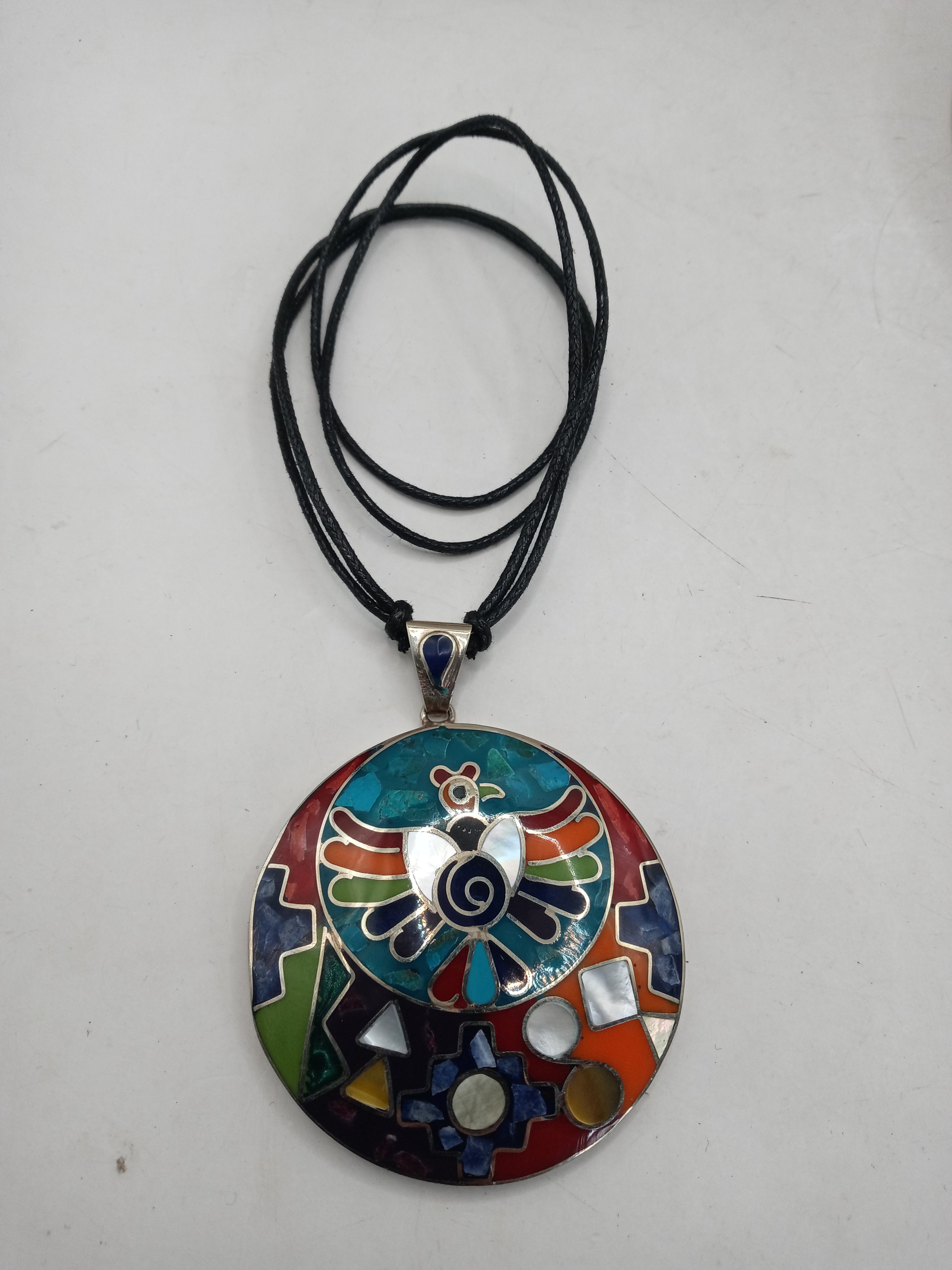 Unisex Adjustable Alpaca Necklace with Inlaid Stone