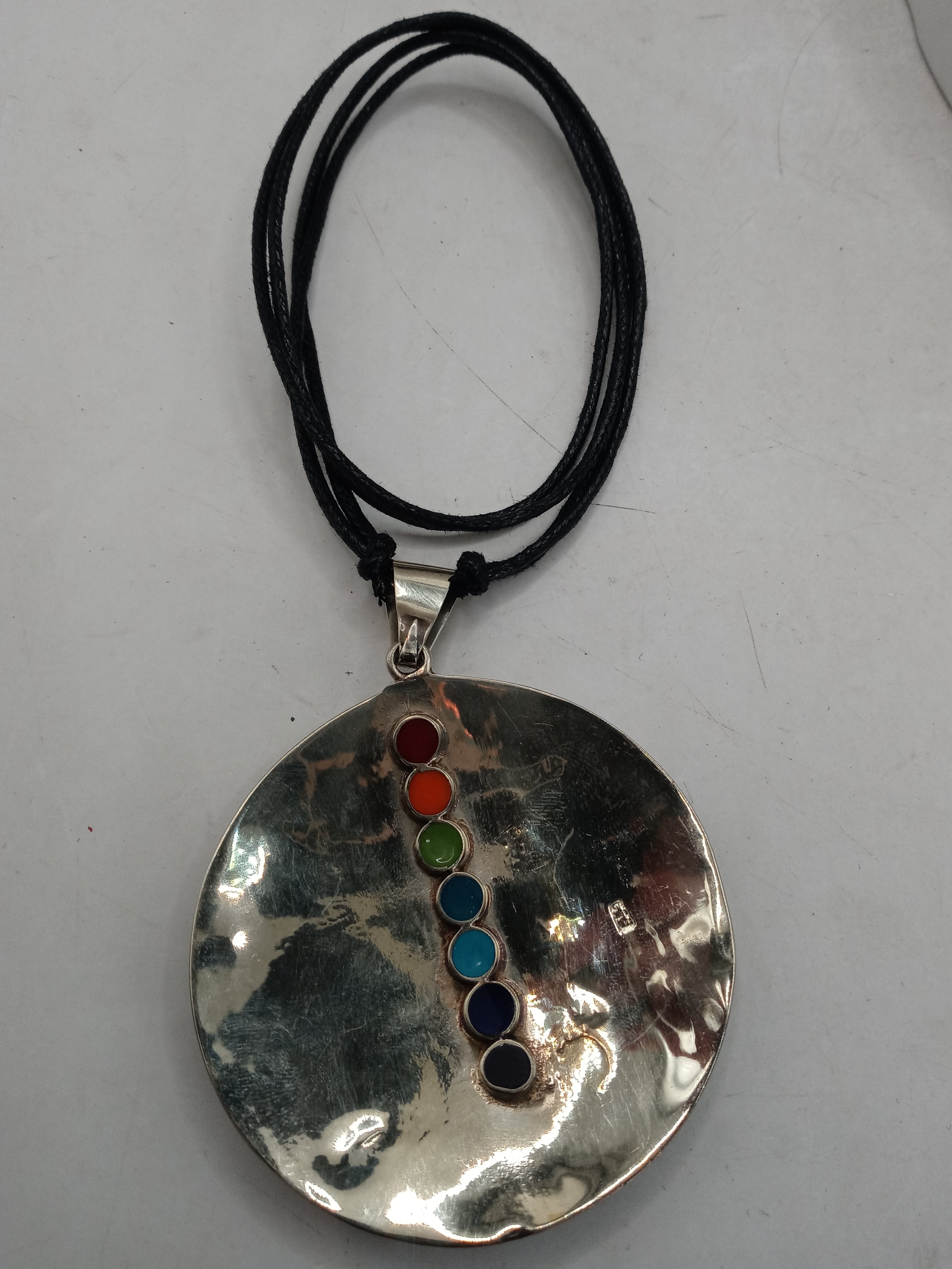 Unisex Adjustable Alpaca Necklace with Inlaid Stone