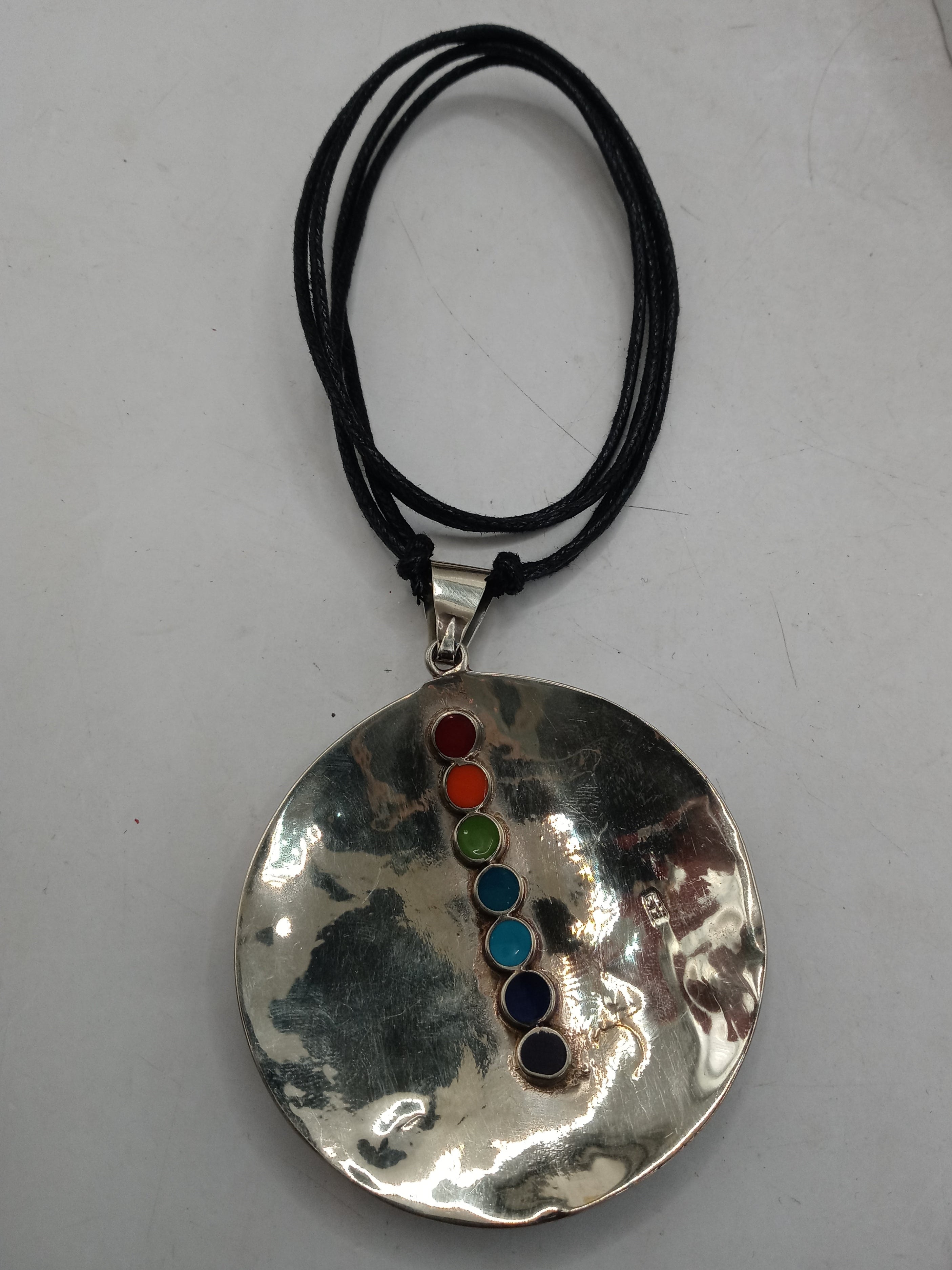 Unisex Adjustable Alpaca Necklace with Inlaid Stone