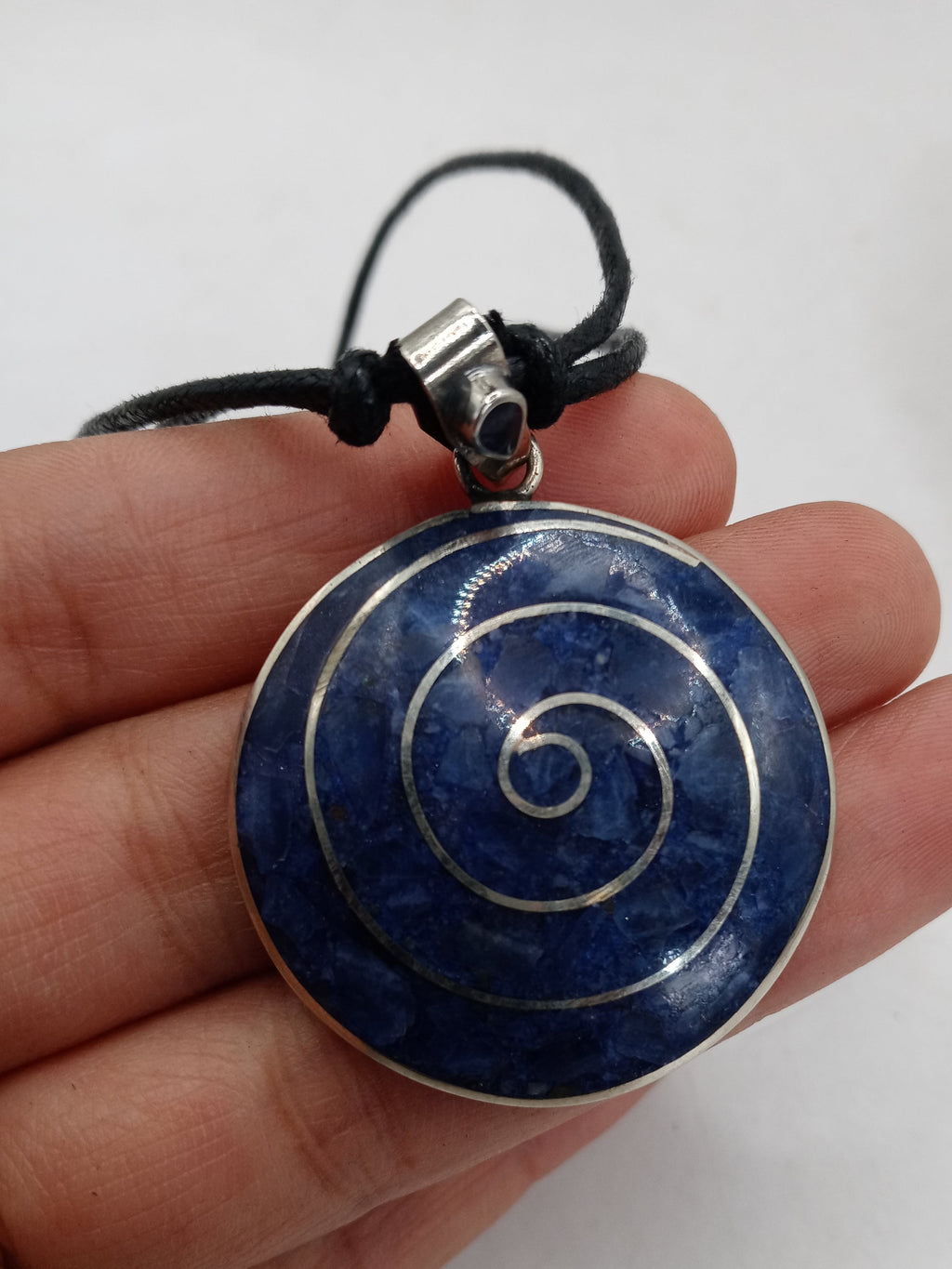 Unisex Adjustable Alpaca Natural Stone Sodalite Necklace