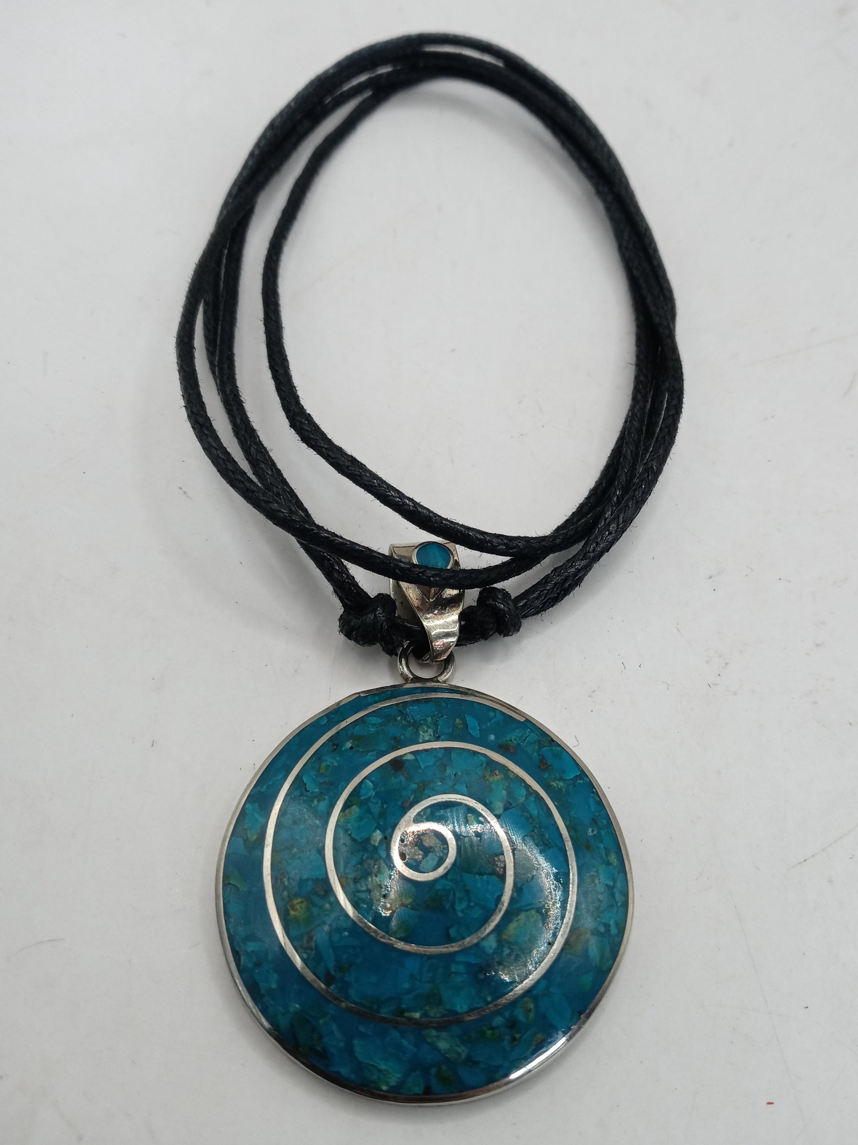 Unisex Handmade Alpaca Natural Stone Turquoise Necklace