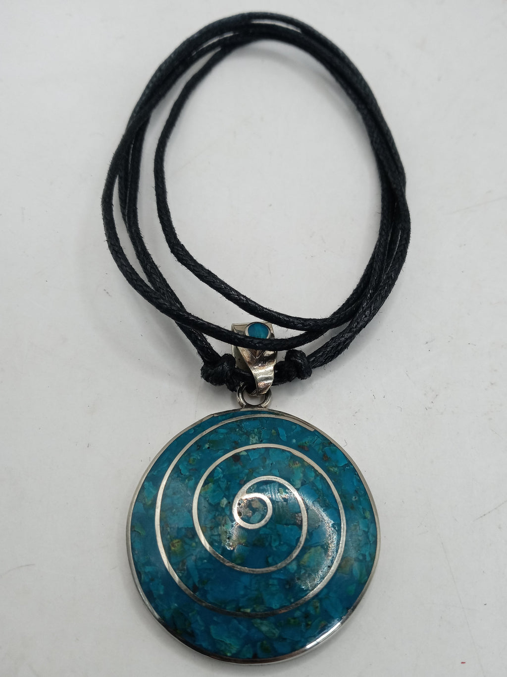 Unisex Handmade Alpaca Natural Stone Turquoise Necklace