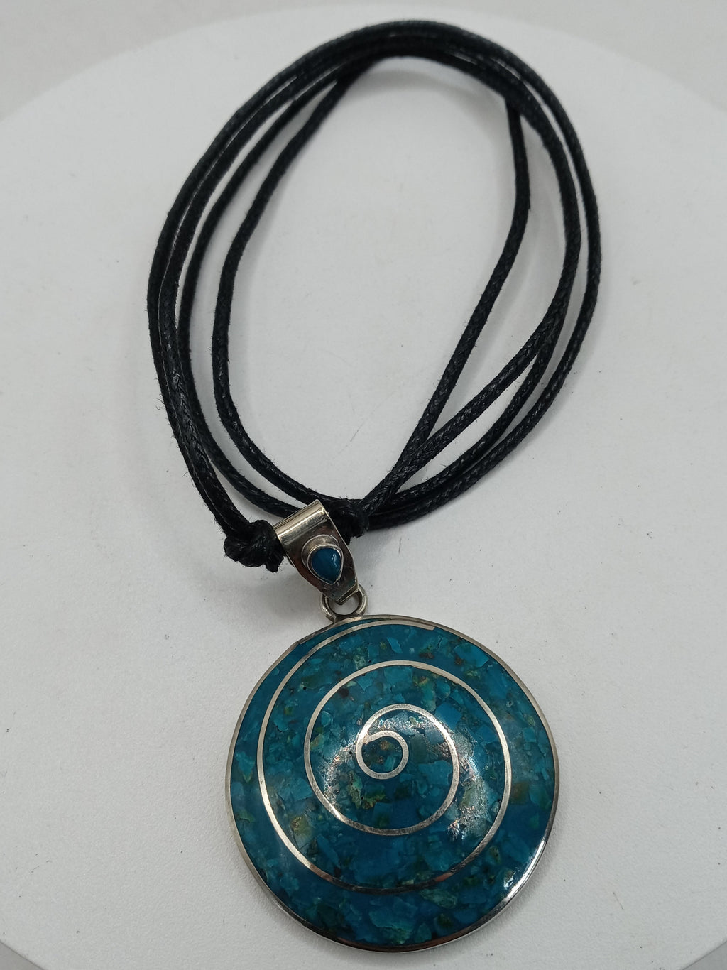 Unisex Handmade Alpaca Natural Stone Turquoise Necklace