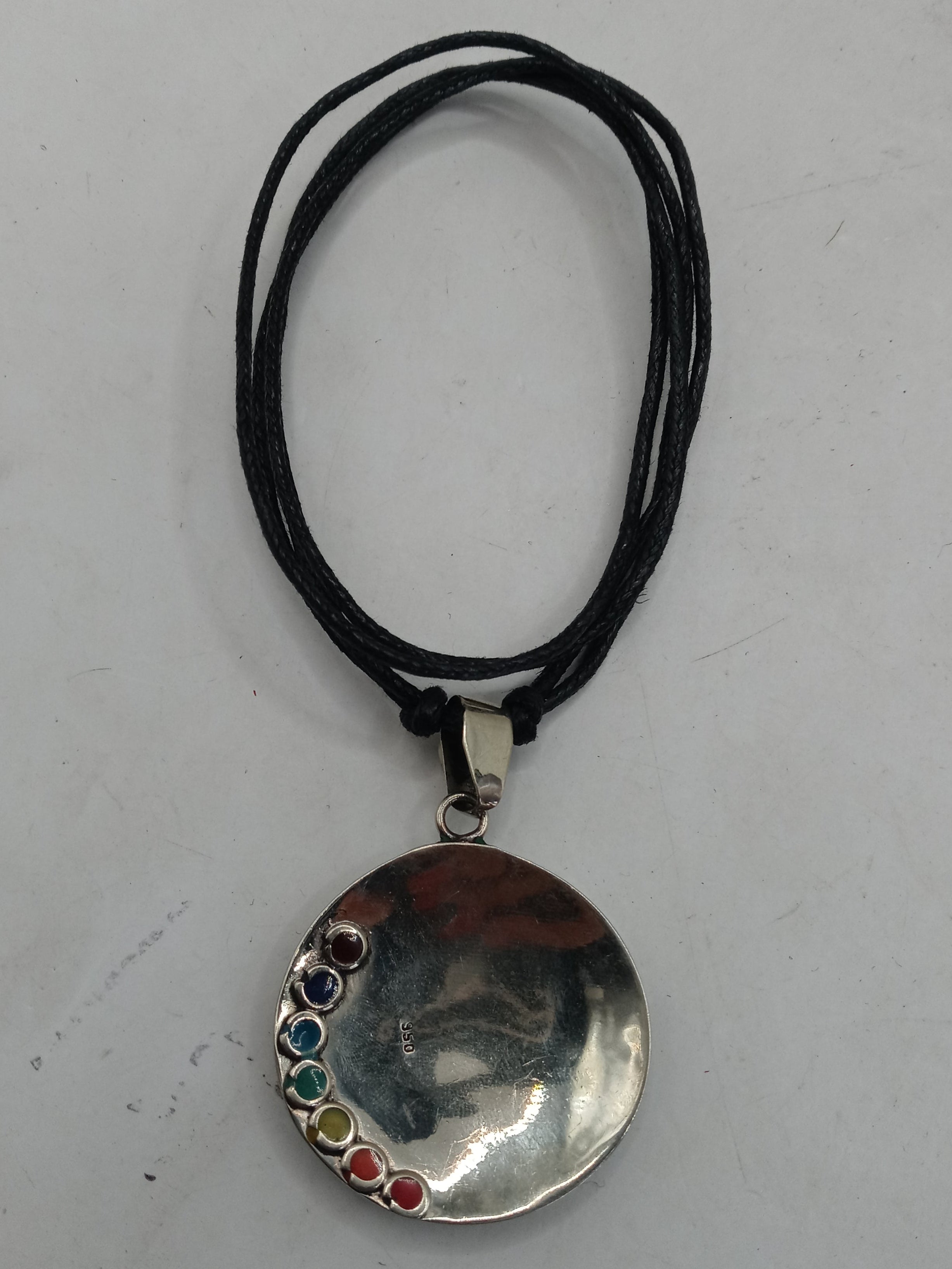 Unisex Handmade Alpaca Natural Stone Serpentine Necklace