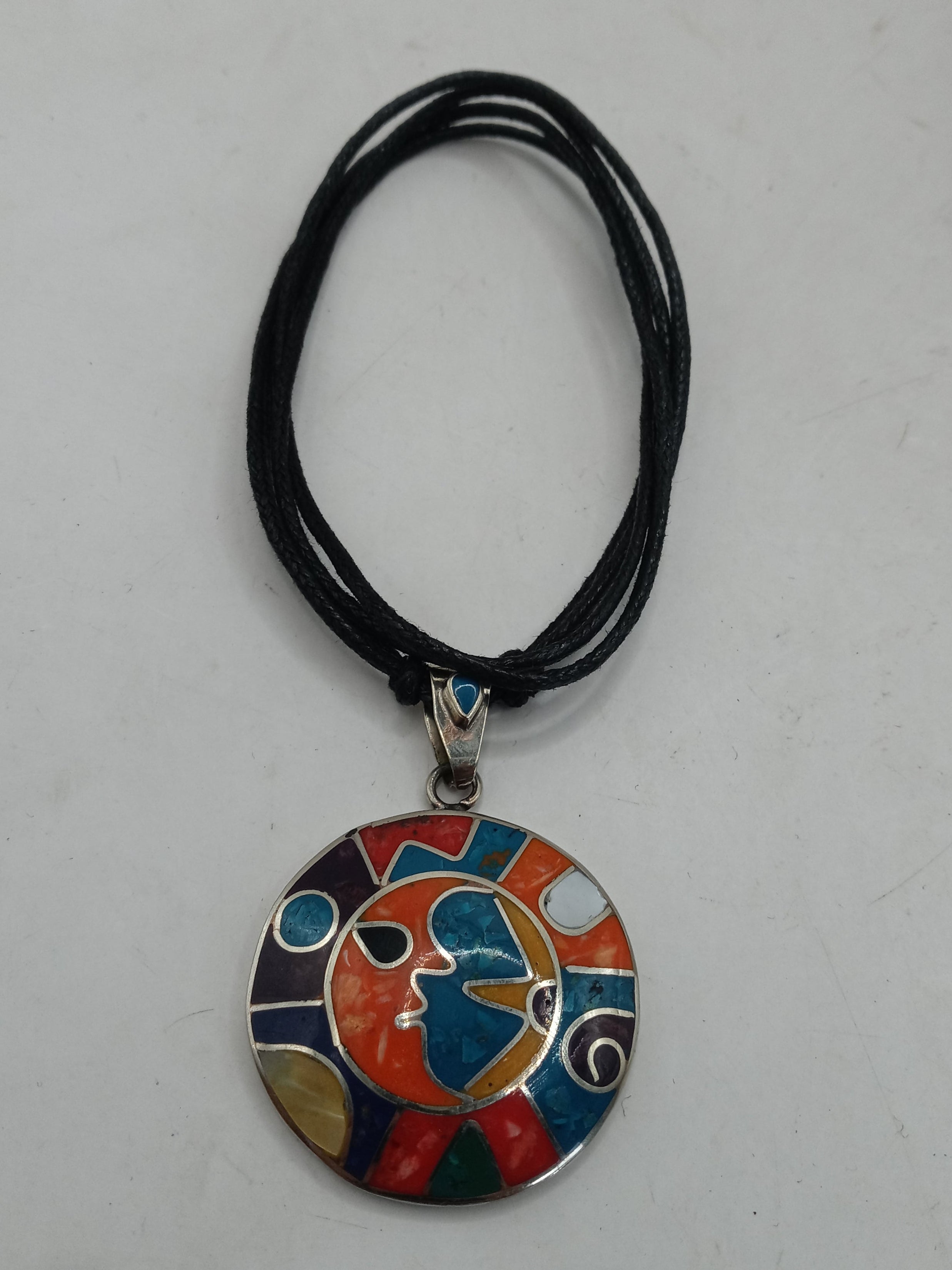 Unisex Adjustable Alpaca Necklace with Inlaid Stone