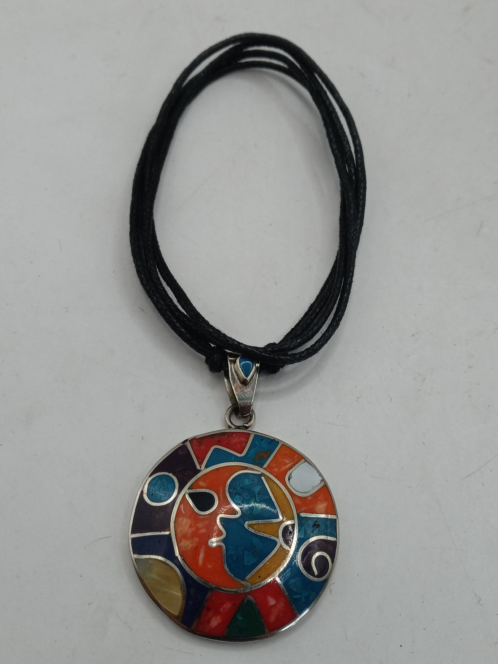 Unisex Adjustable Alpaca Necklace with Inlaid Stone
