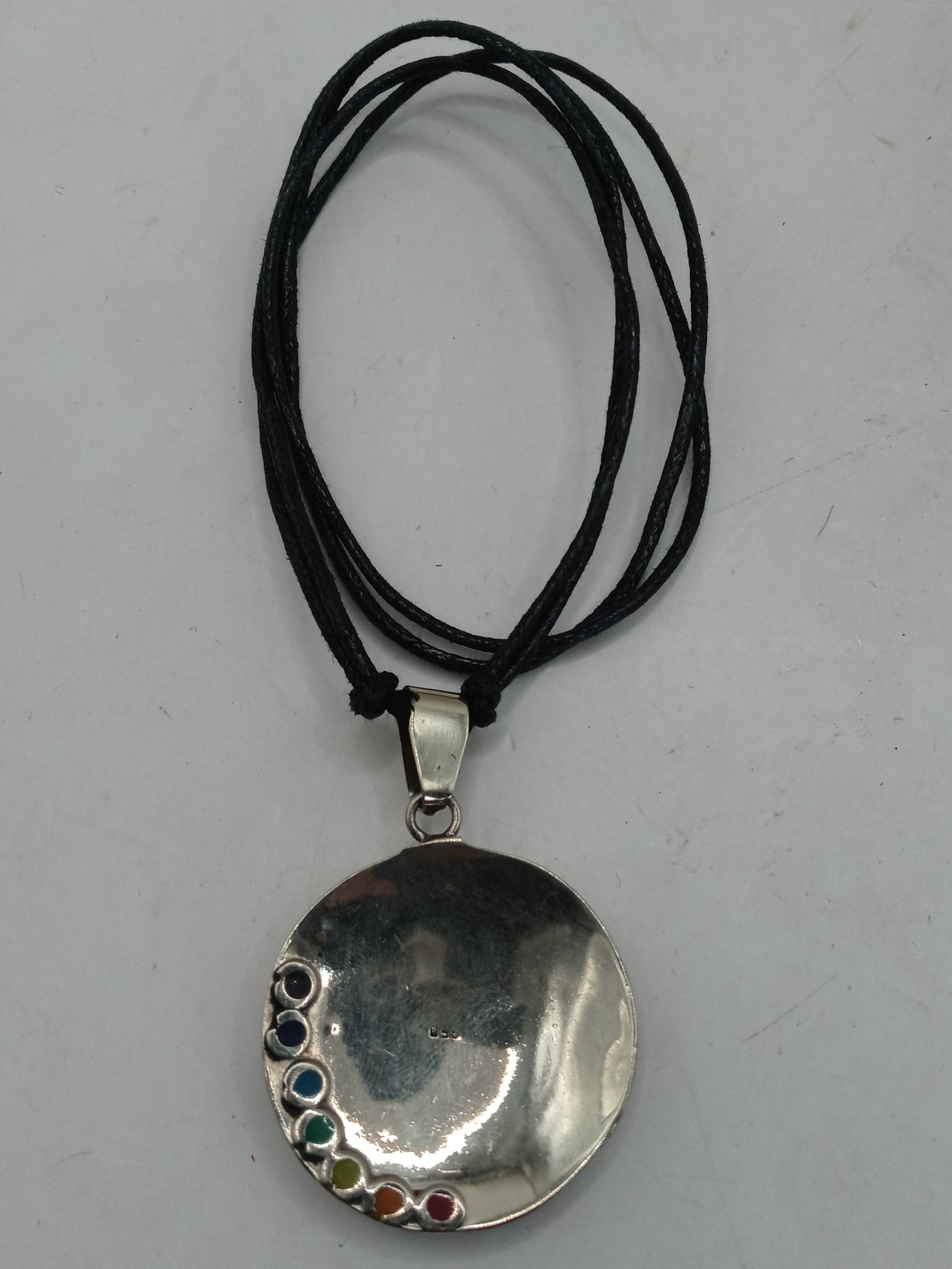 Unisex Adjustable Alpaca Necklace with Inlaid Stone