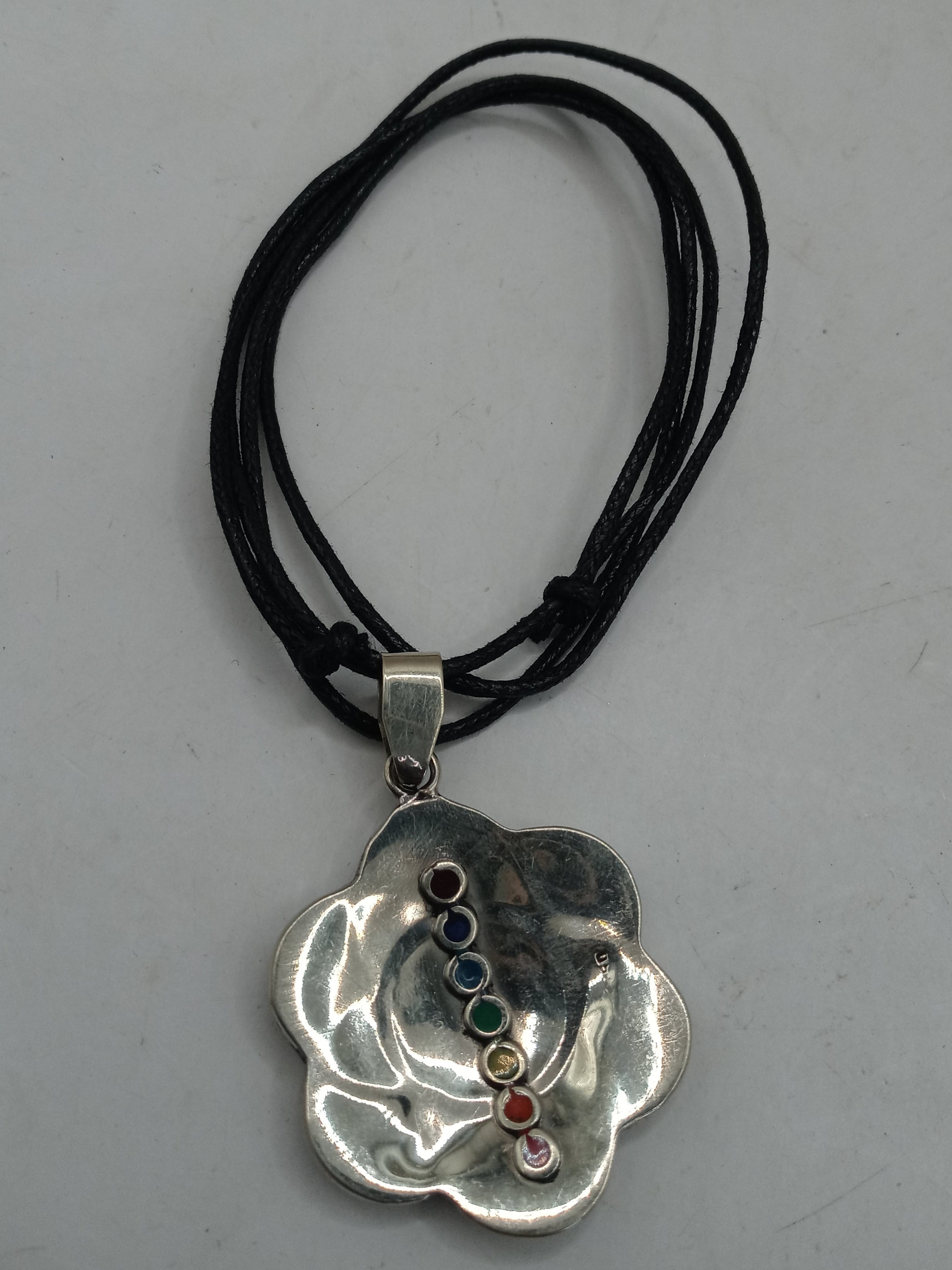 Unisex Handmade Alpaca Flower Pachamama Necklace.