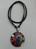 Unisex Adjustable Alpaca Necklace with Inlaid Stone