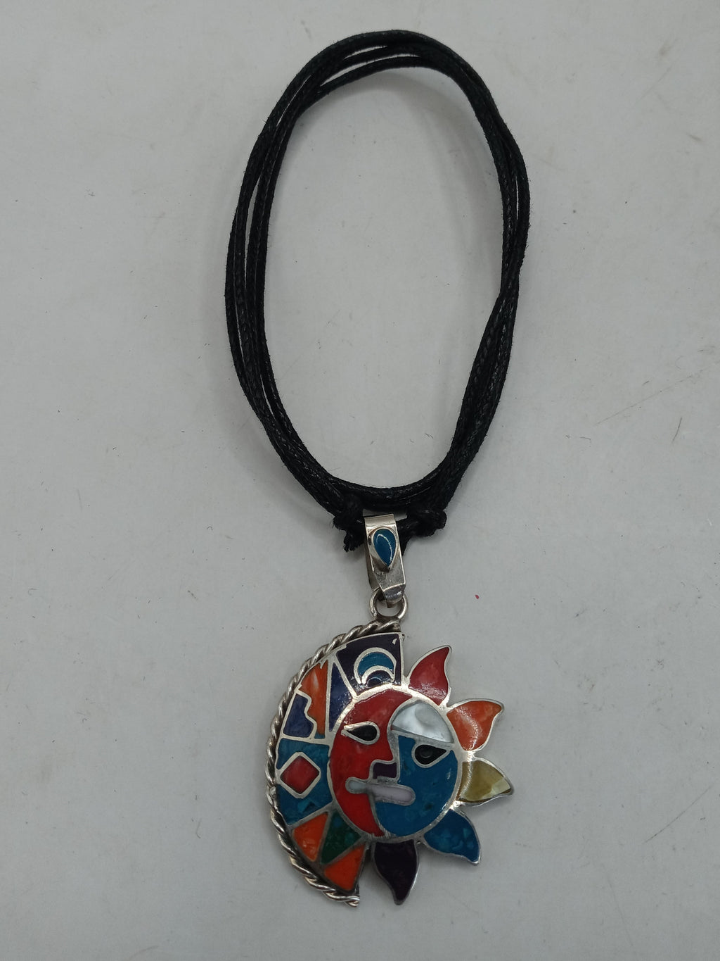 Unisex Adjustable Alpaca Necklace, Inca Sun Moon Wedding