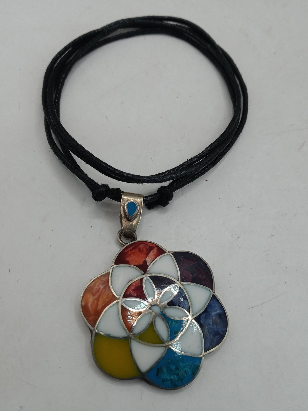 Unisex Adjustable Alpaca Necklace with Inlaid Stone