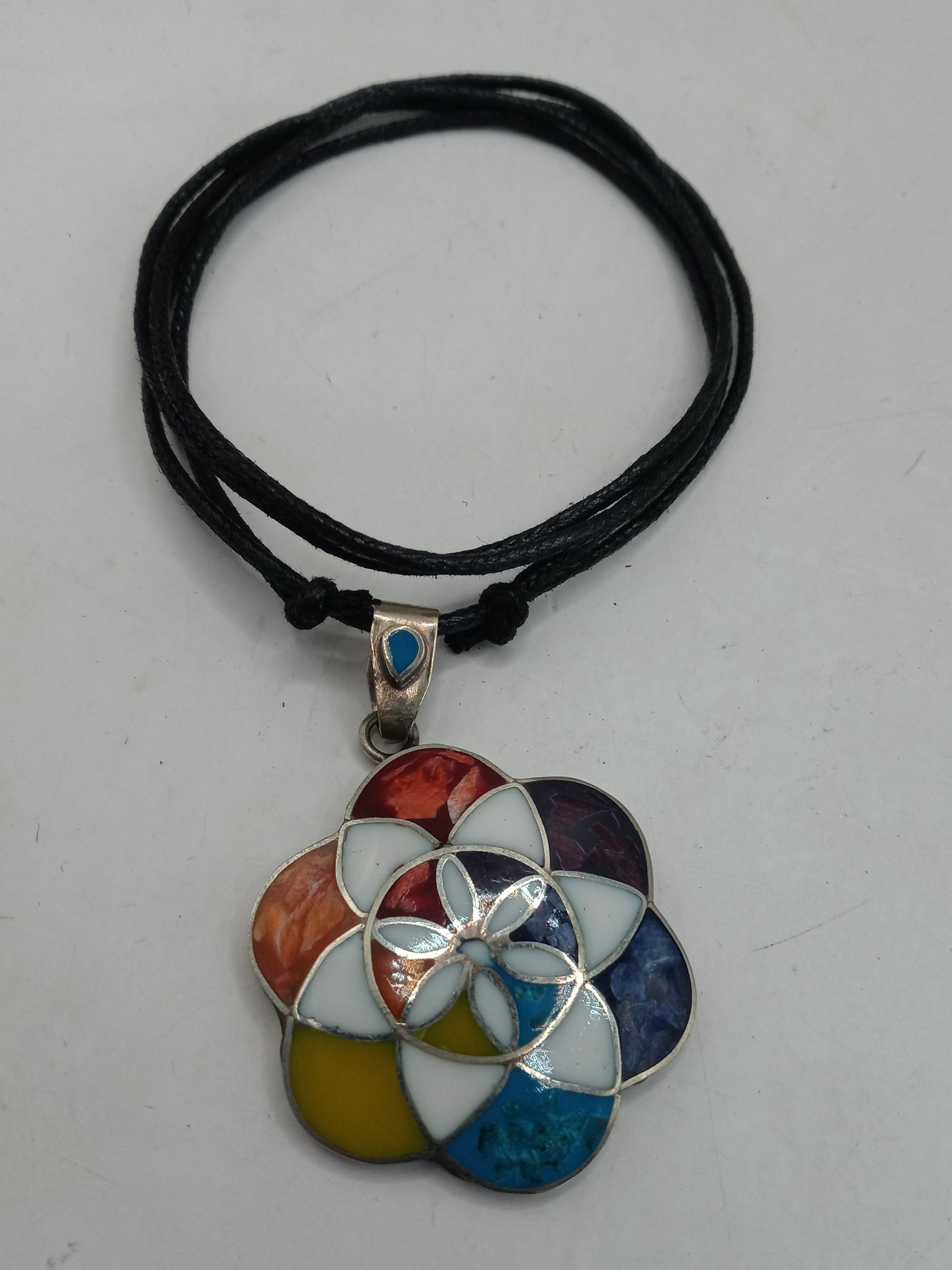 Unisex Adjustable Alpaca Necklace with Inlaid Stone