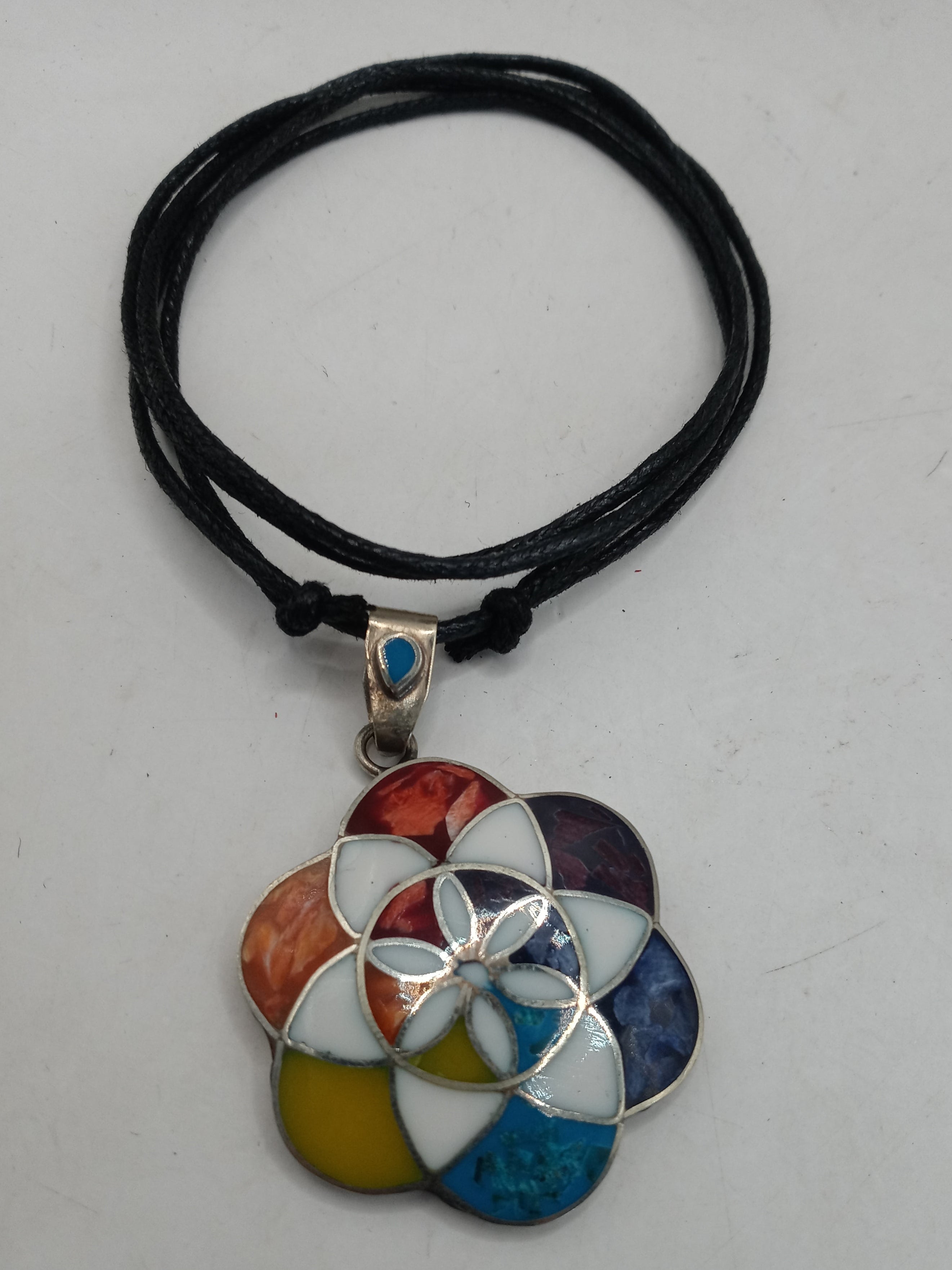 Unisex Adjustable Alpaca Necklace with Inlaid Stone