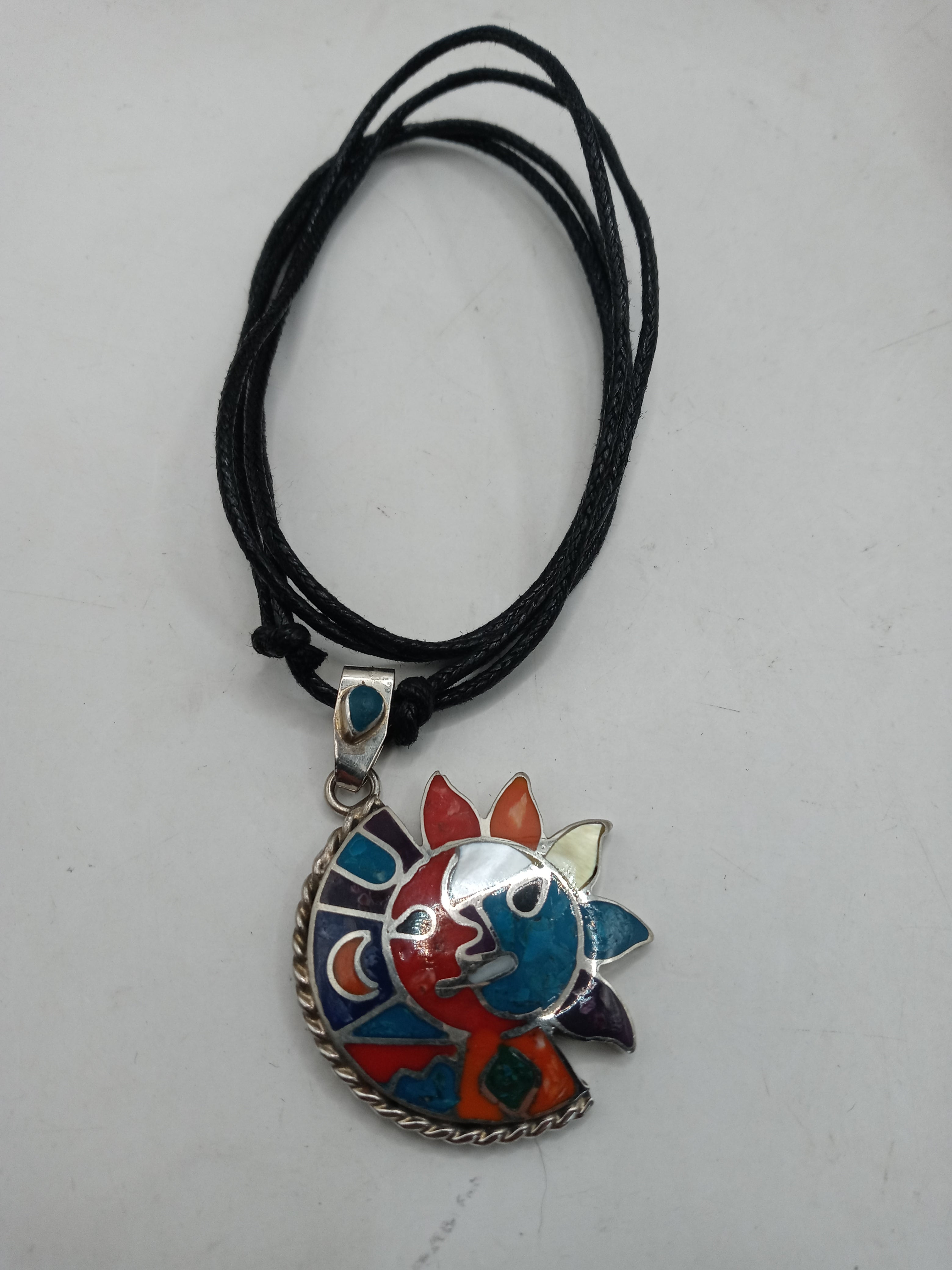 Unisex Handmade Necklace Inca Sun Moon Wedding