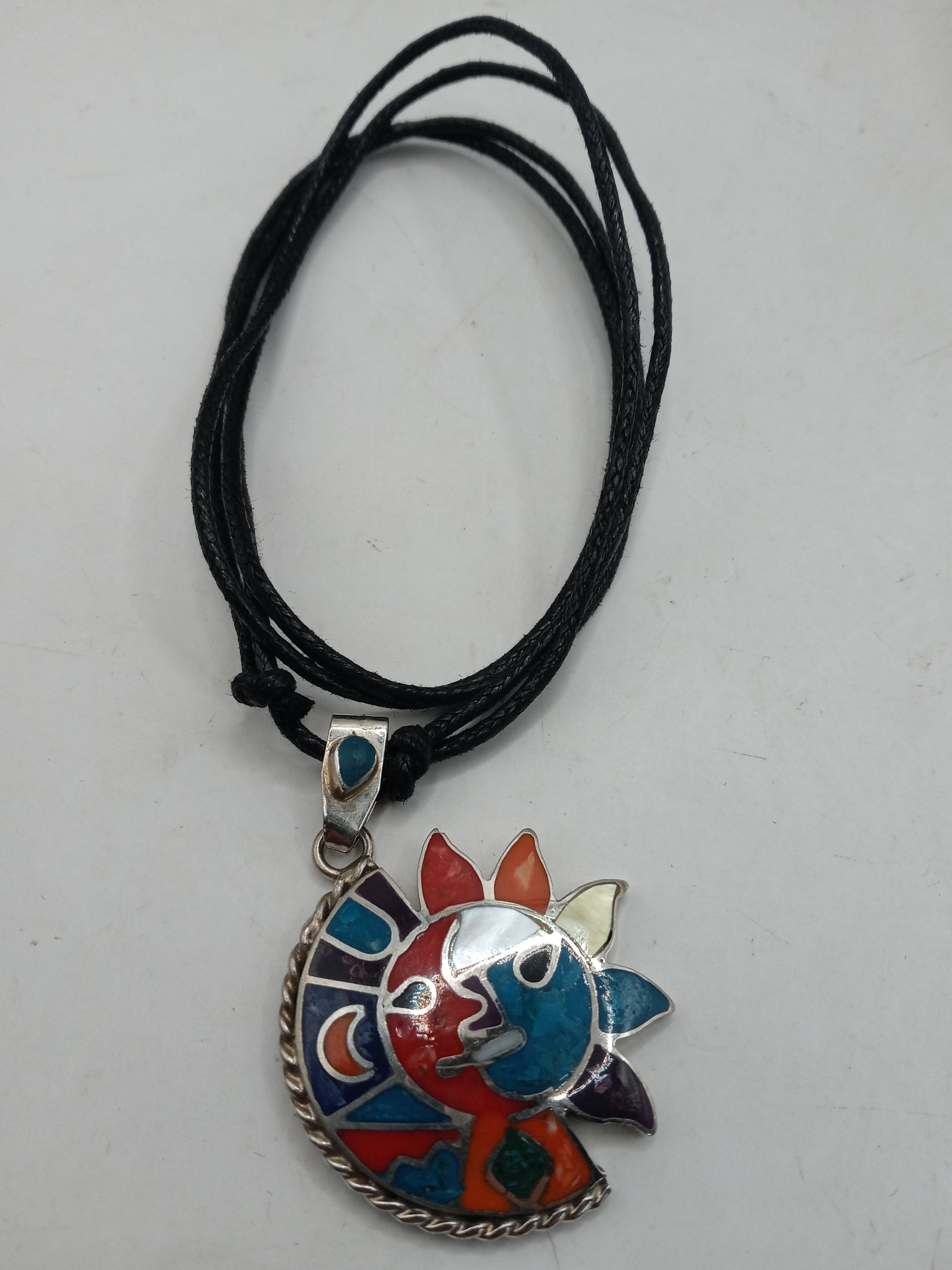 Unisex Handmade Necklace Inca Sun Moon Wedding
