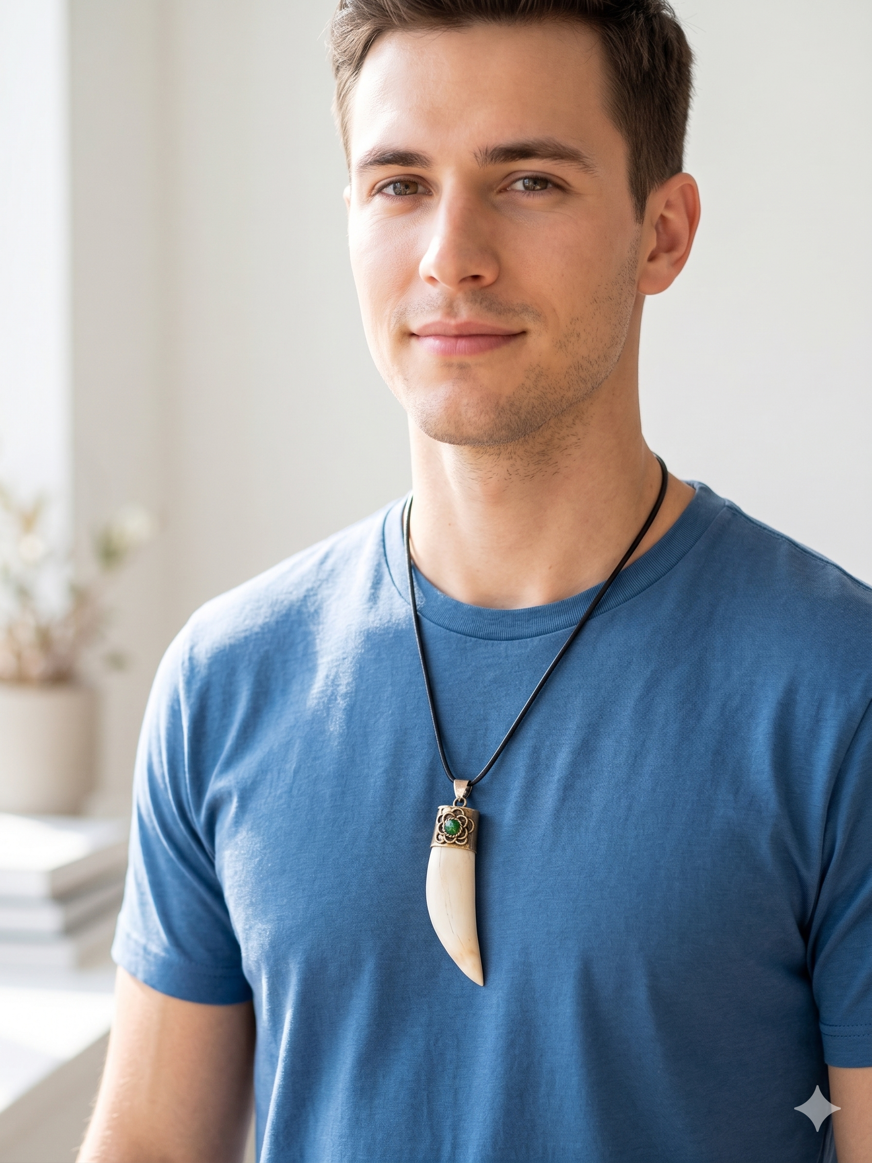 Handmade Macrame Sea Lion Tooth Amulet Necklace