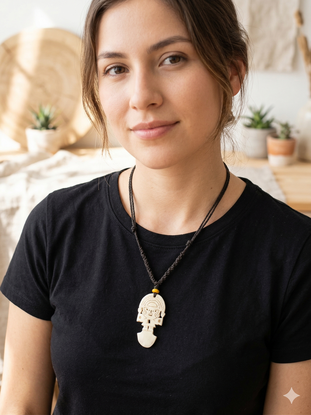 Hand-carved Macrame Tumi Necklace, Protection Amulet, Chavín Culture