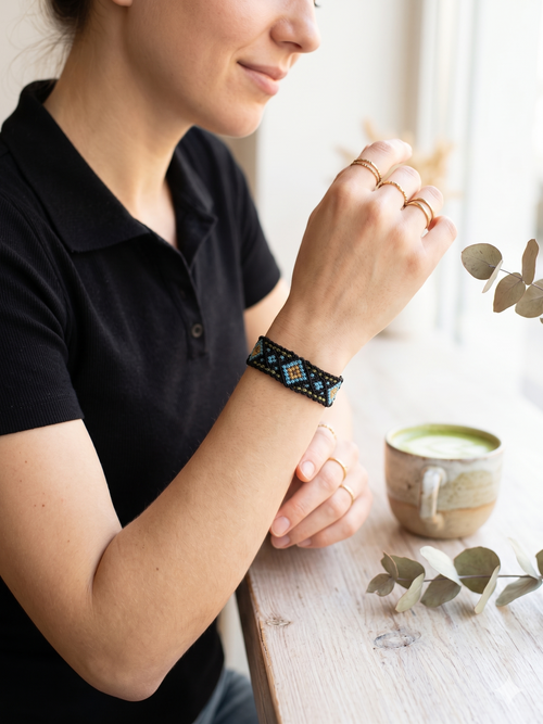 Geometric Macrame Bracelet Handwoven High Quality Thread