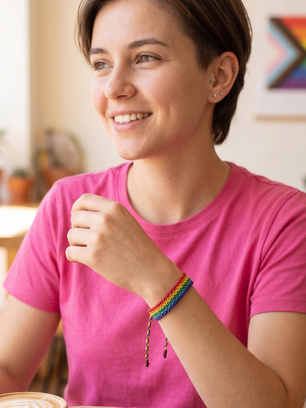 Rainbow Bracelet LGBT Pride Macrame Handwoven Pride Festivals