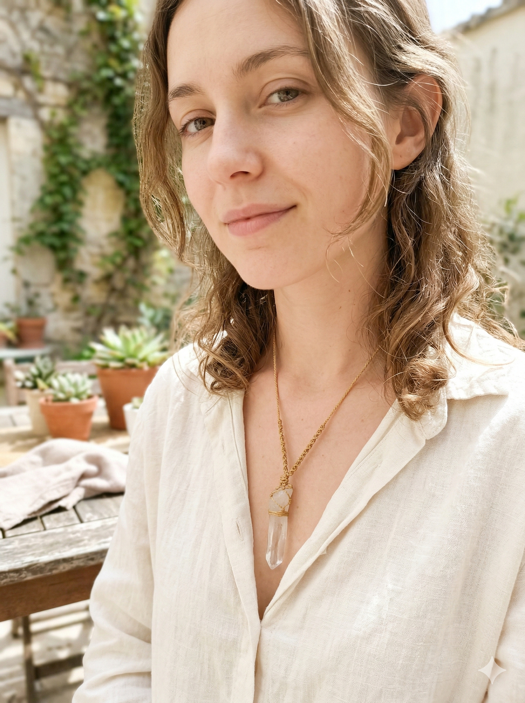 Natural Crystal Quartz Necklace Macrame Healing Handmade Jewelry Pendant