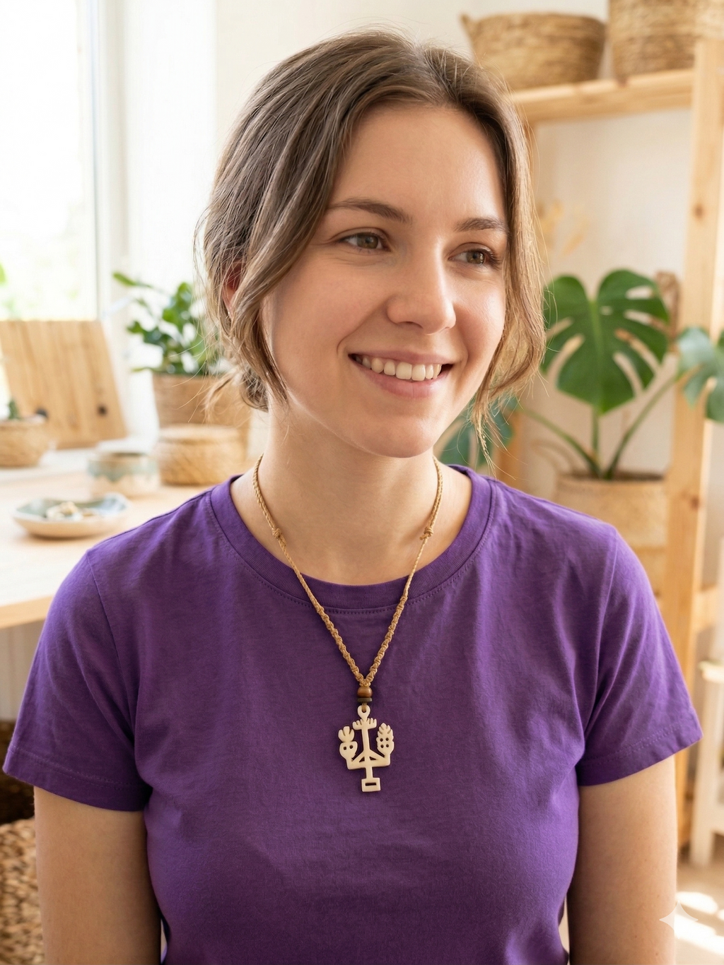 Tree of Life Macrame Necklace Hand-Woven Thread Necklace