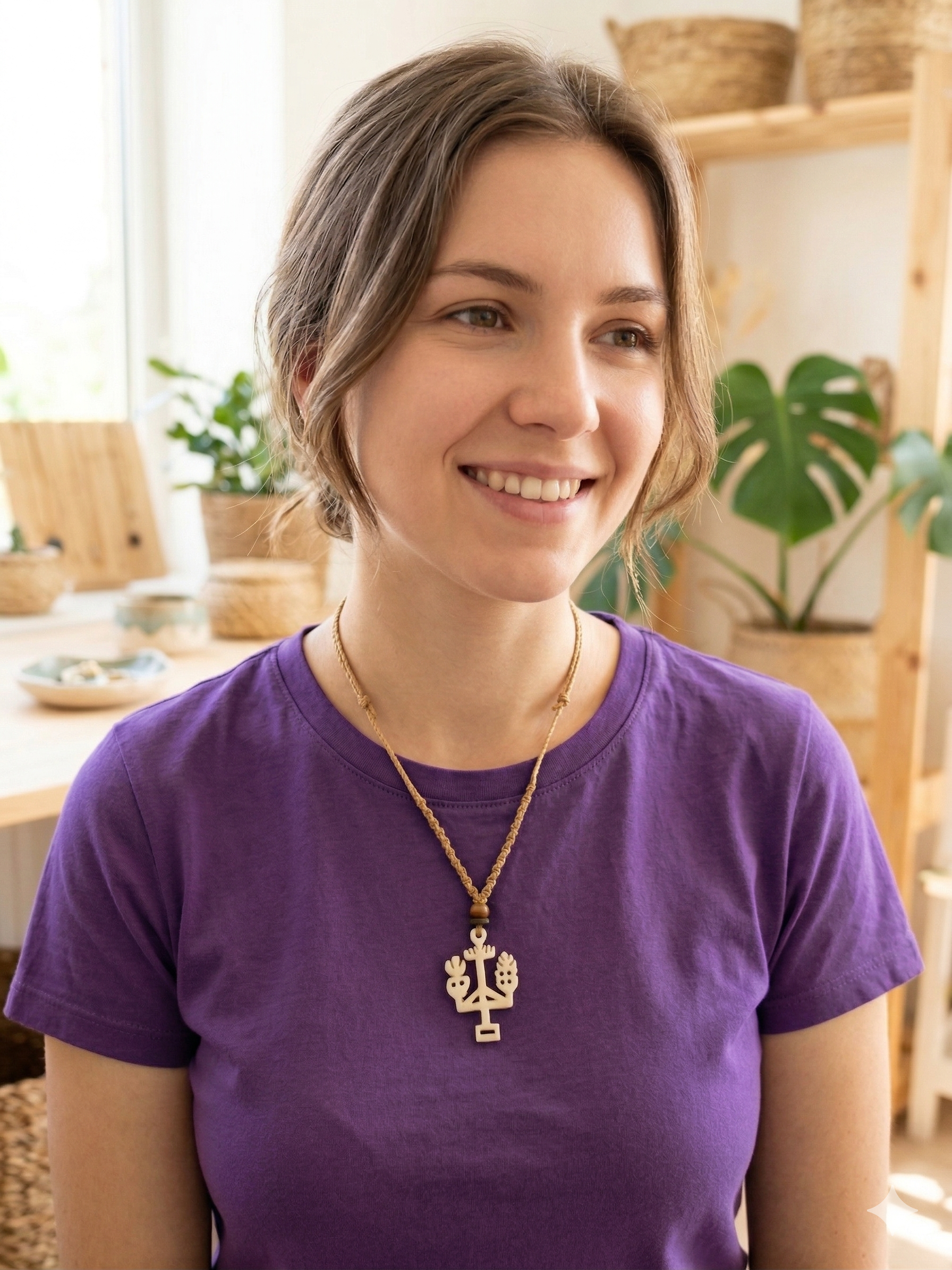 Tree of Life Macrame Necklace Hand-Woven Thread Necklace