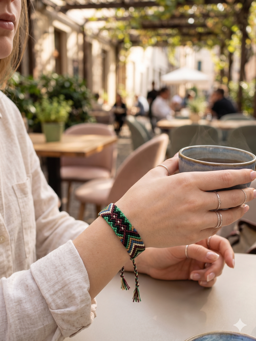 Geometric Macrame Bracelet, Handwoven Peruvian Craft