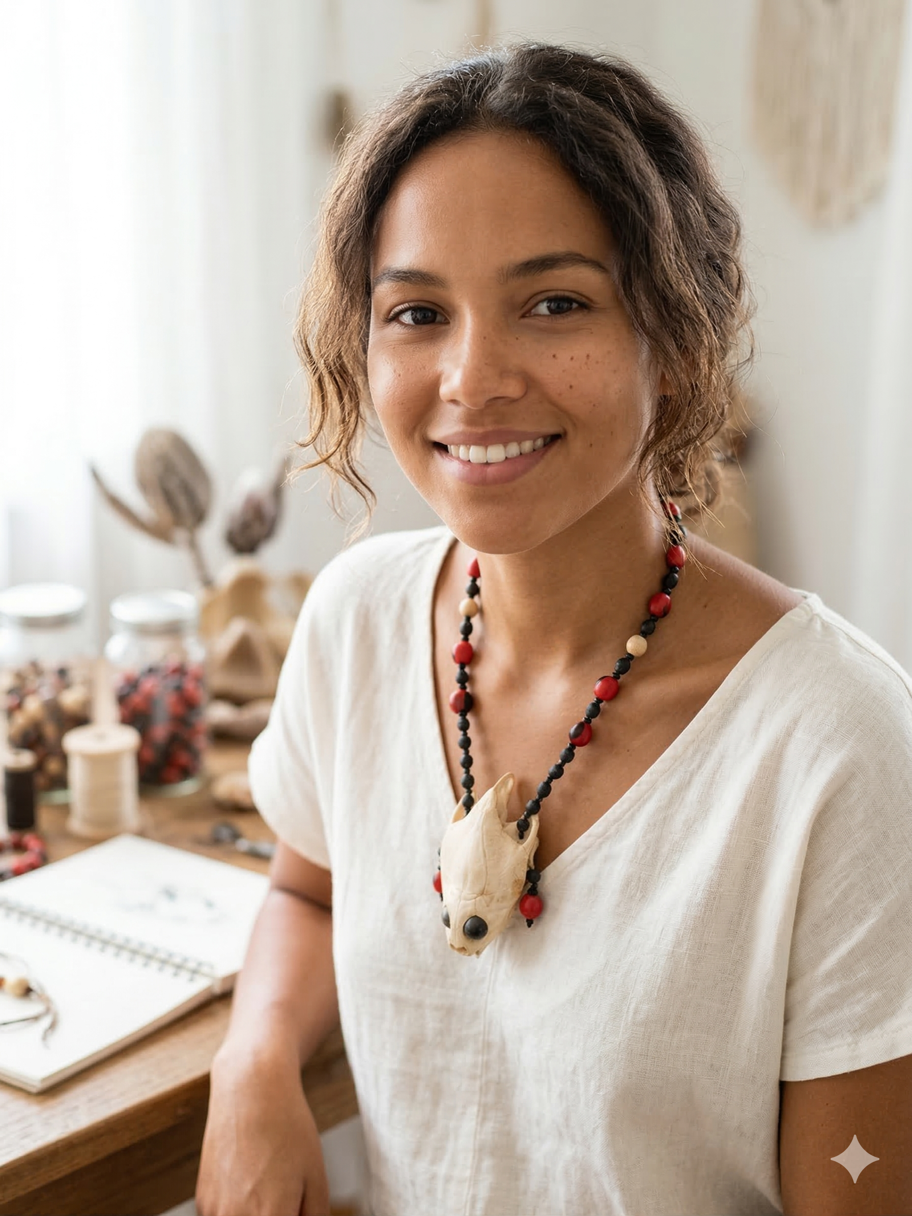Handmade Necklace with Huayruro Seeds - Protection Amulet