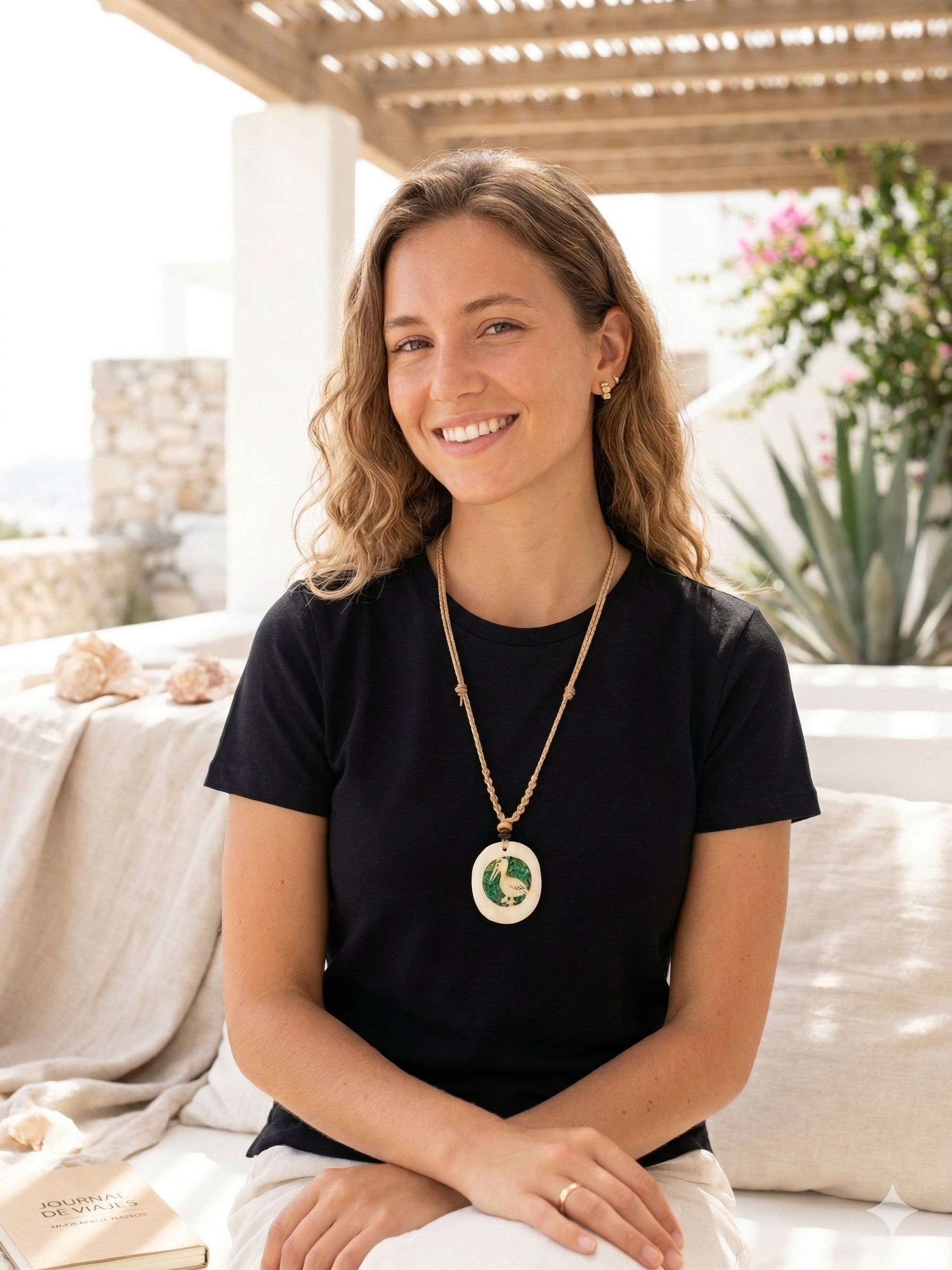 Hand-woven Macrame Necklace with Duck Pendant - Waterfowl