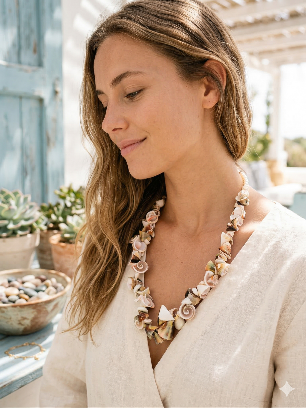 Handmade Natural Mother of Pearl Necklace