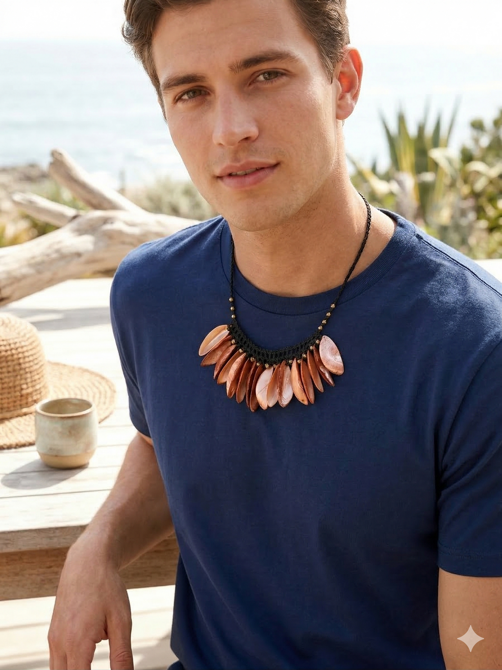 Handmade Macrame Necklace with Natural Seashells