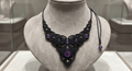 Macrame Necklace with Natural Amethyst Amulet for Protection