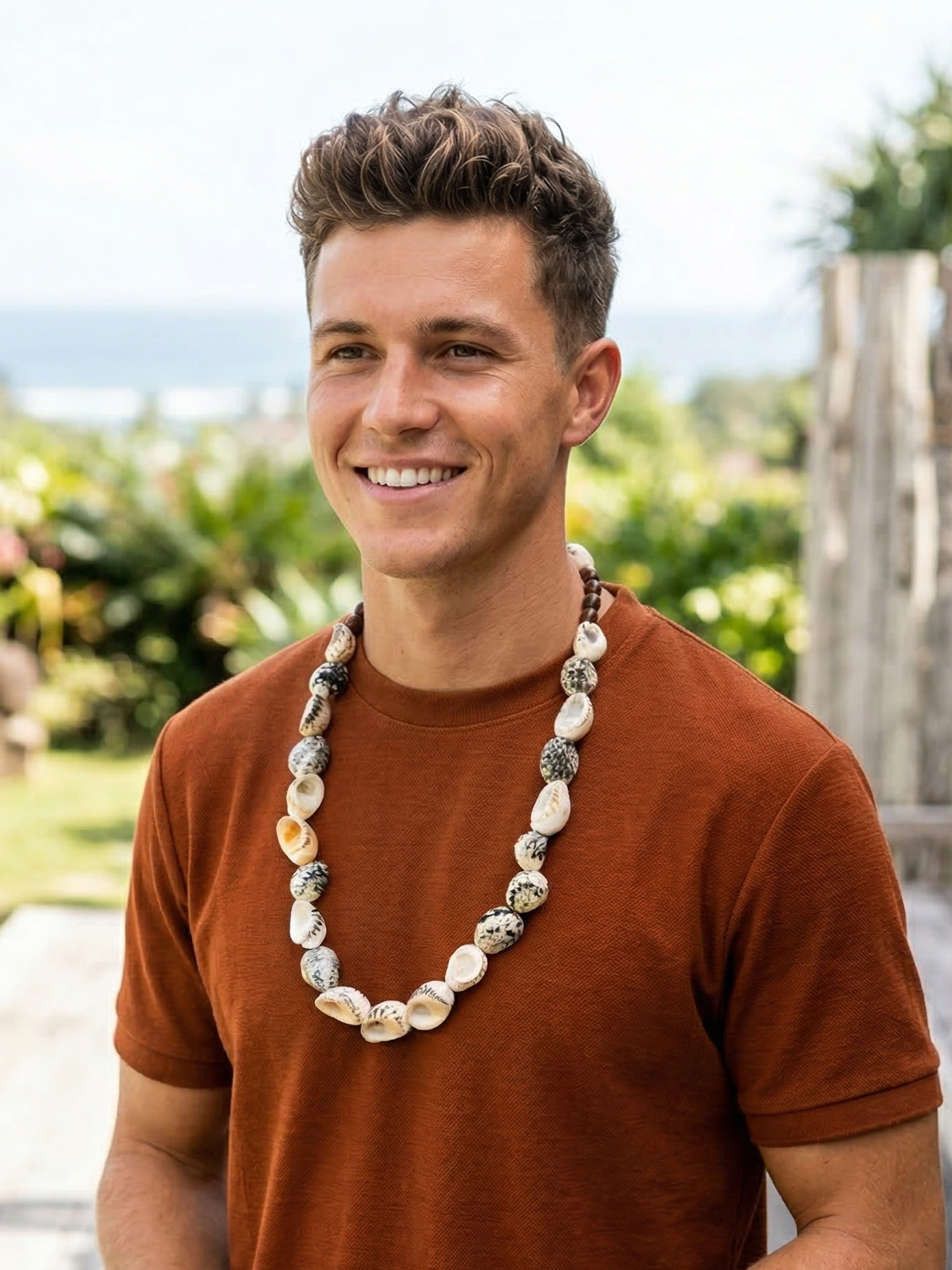 Unisex Necklace with Natural Seashells, Handmade