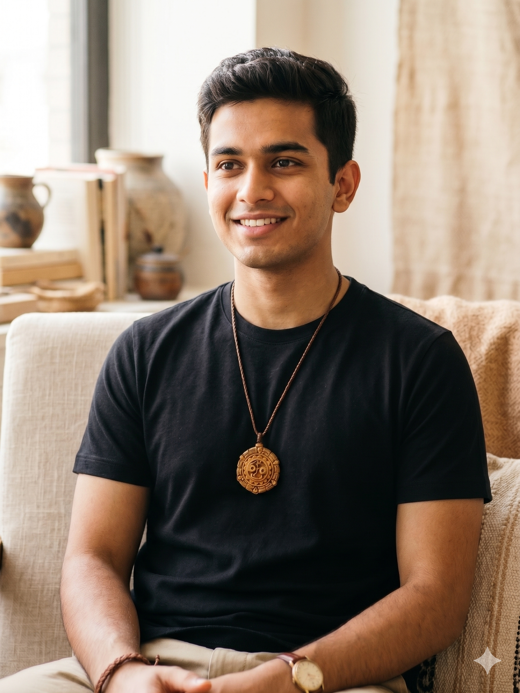 Handmade Inca Sun Macrame Necklace, Cultural and Artisanal