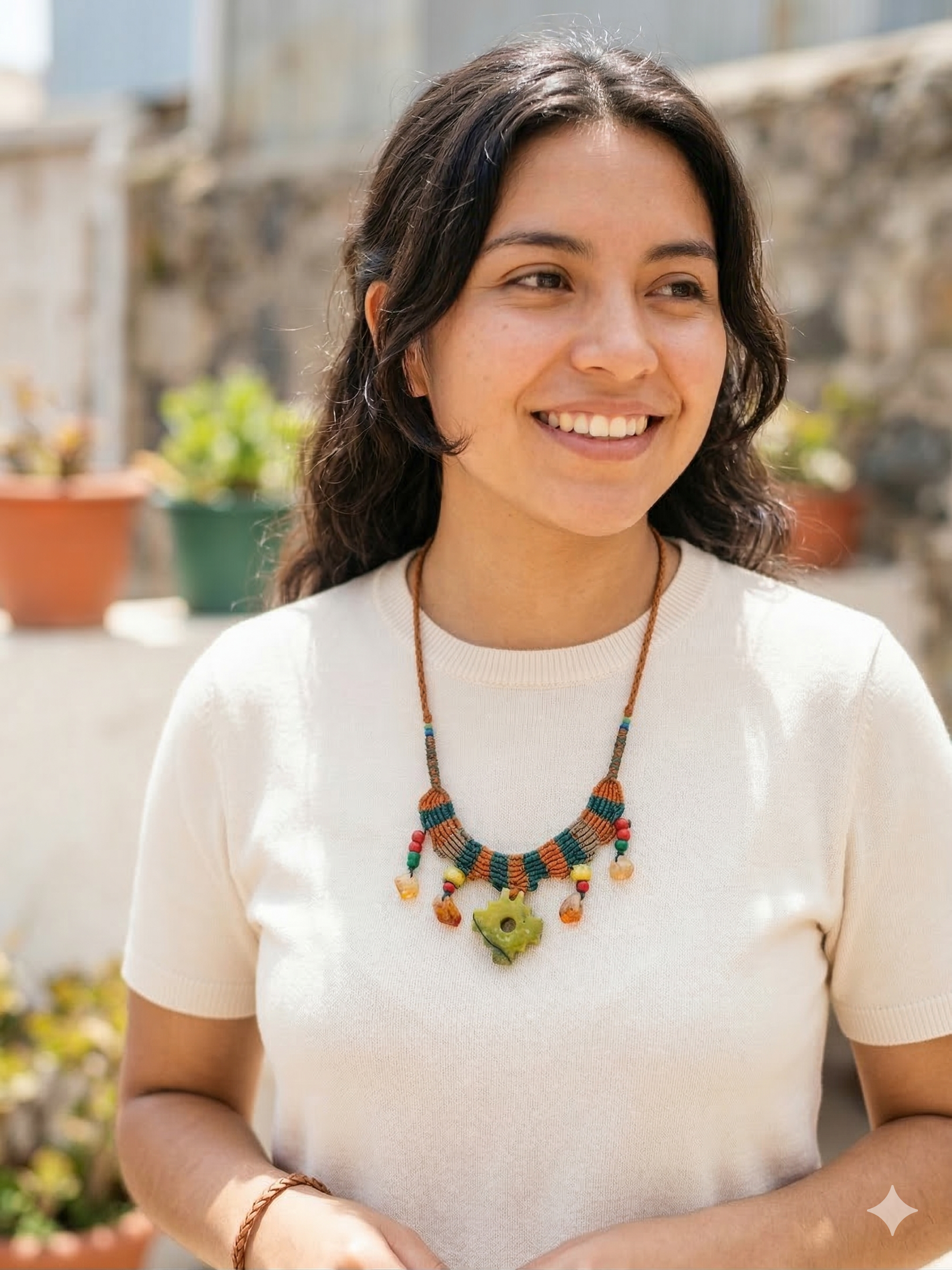 Chakana Macramé Handmade Natural Citrine Necklace