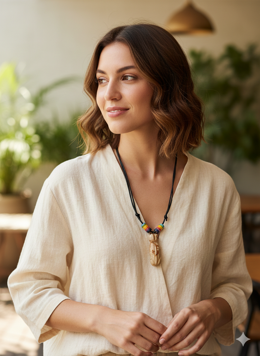Unisex Adjustable Necklace with Natural Stone