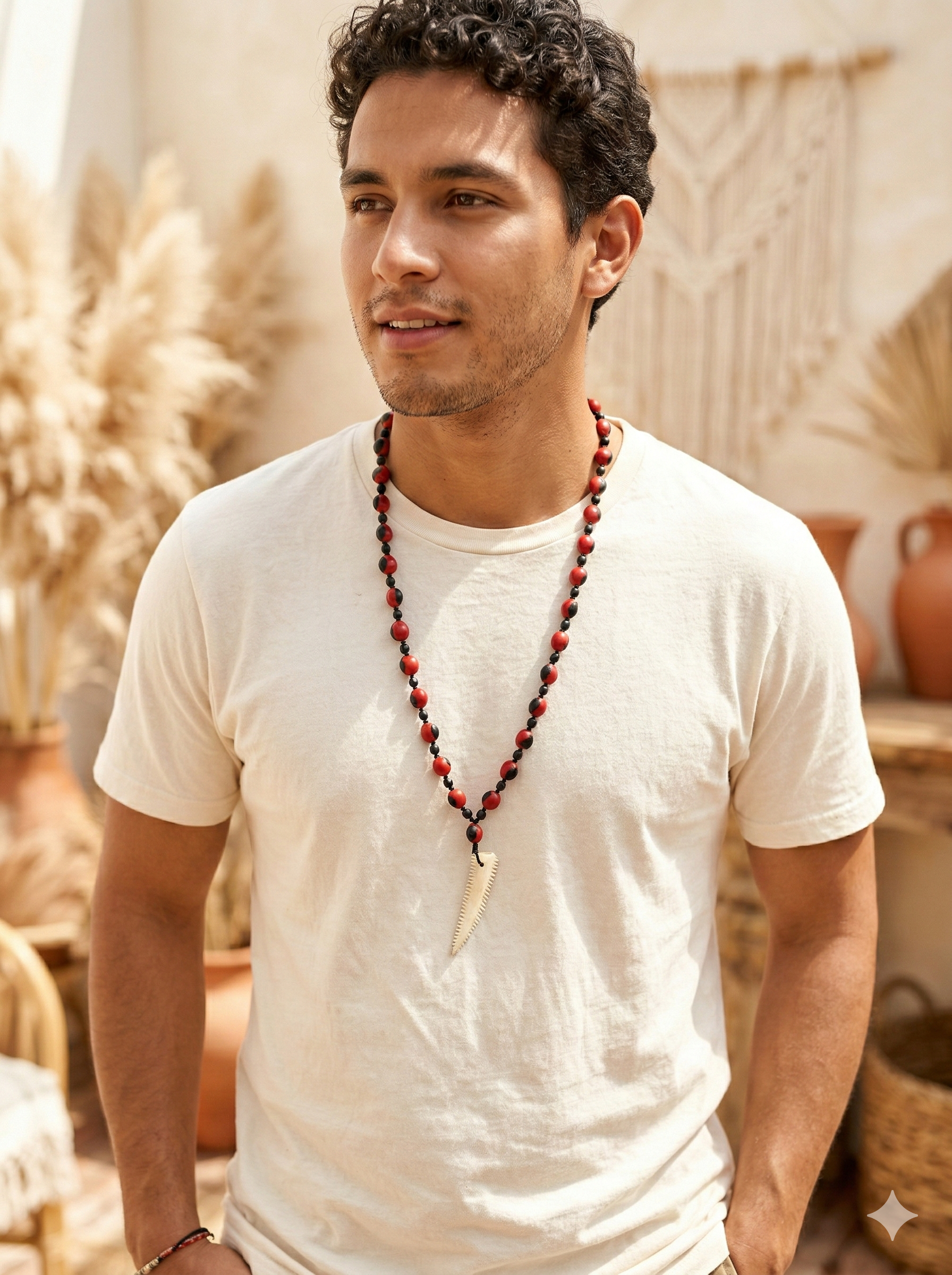 Handmade Huayruro Seed Necklace, Seed Pendant, Amulet, Protection, Good Luck