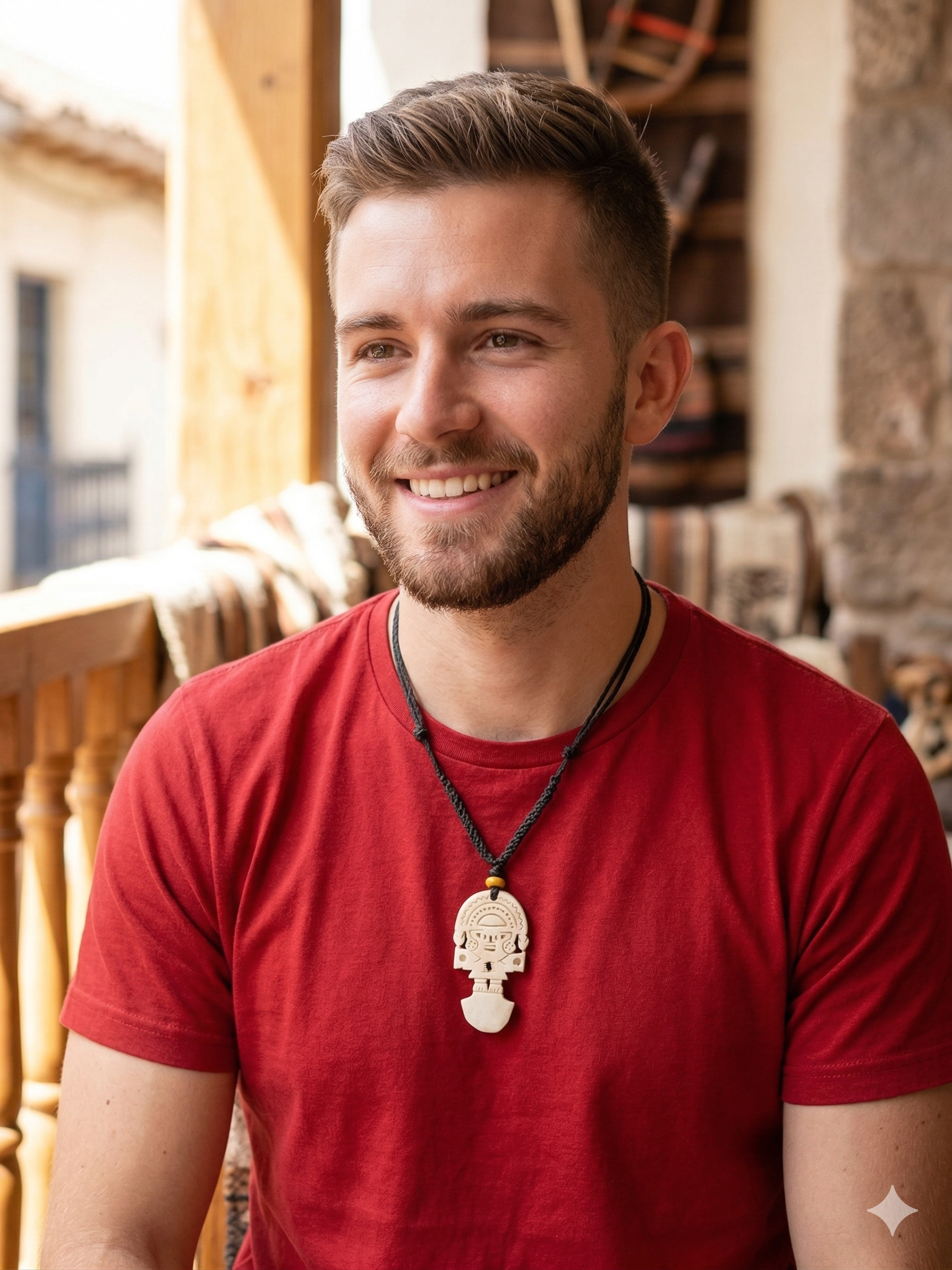 Hand-carved Macrame Tumi Necklace, Protection Amulet, Chavín Culture