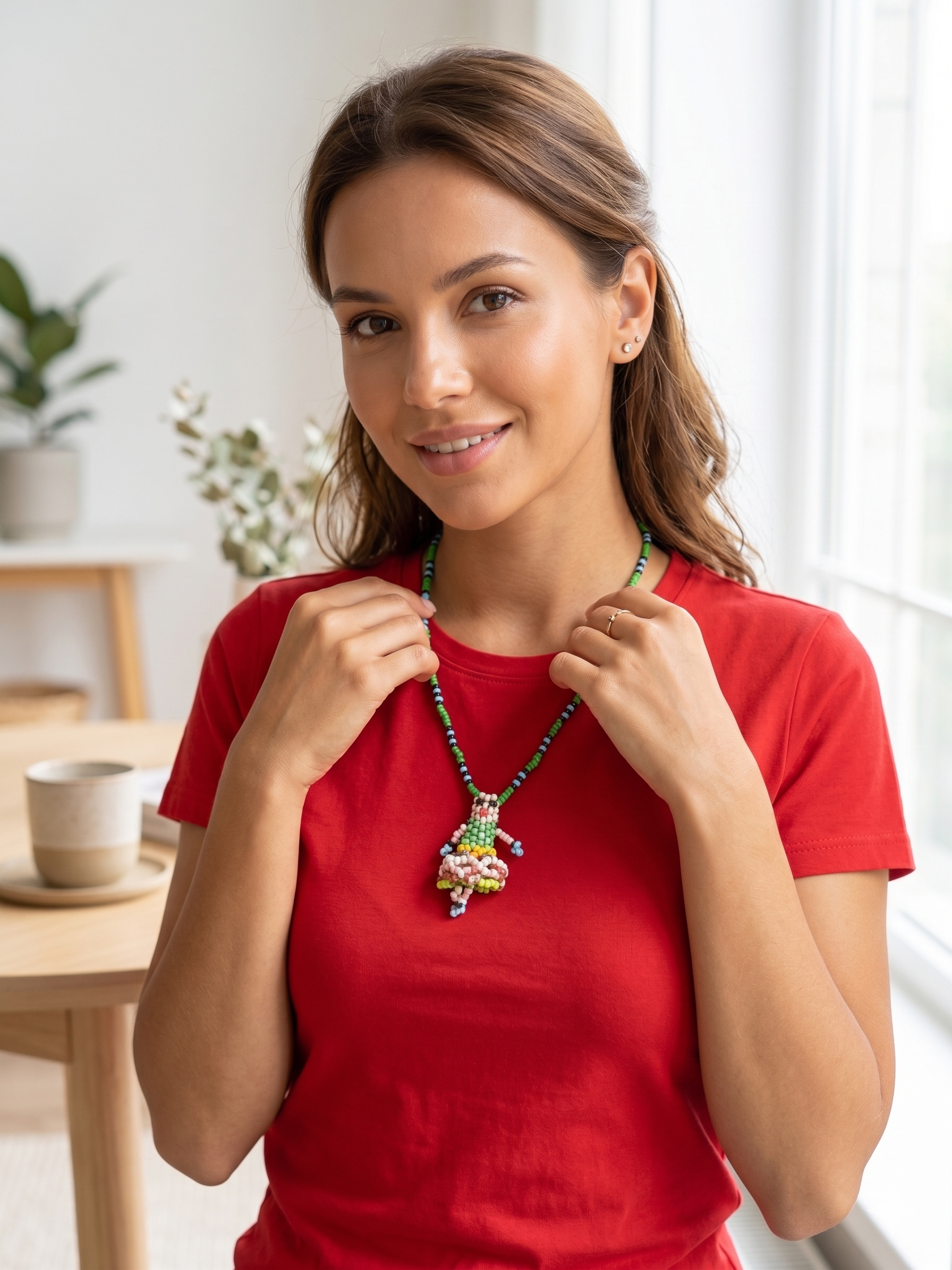 Chola Cusqueña Necklace Handmade with Multicolored Beads Peruvian Handicraft
