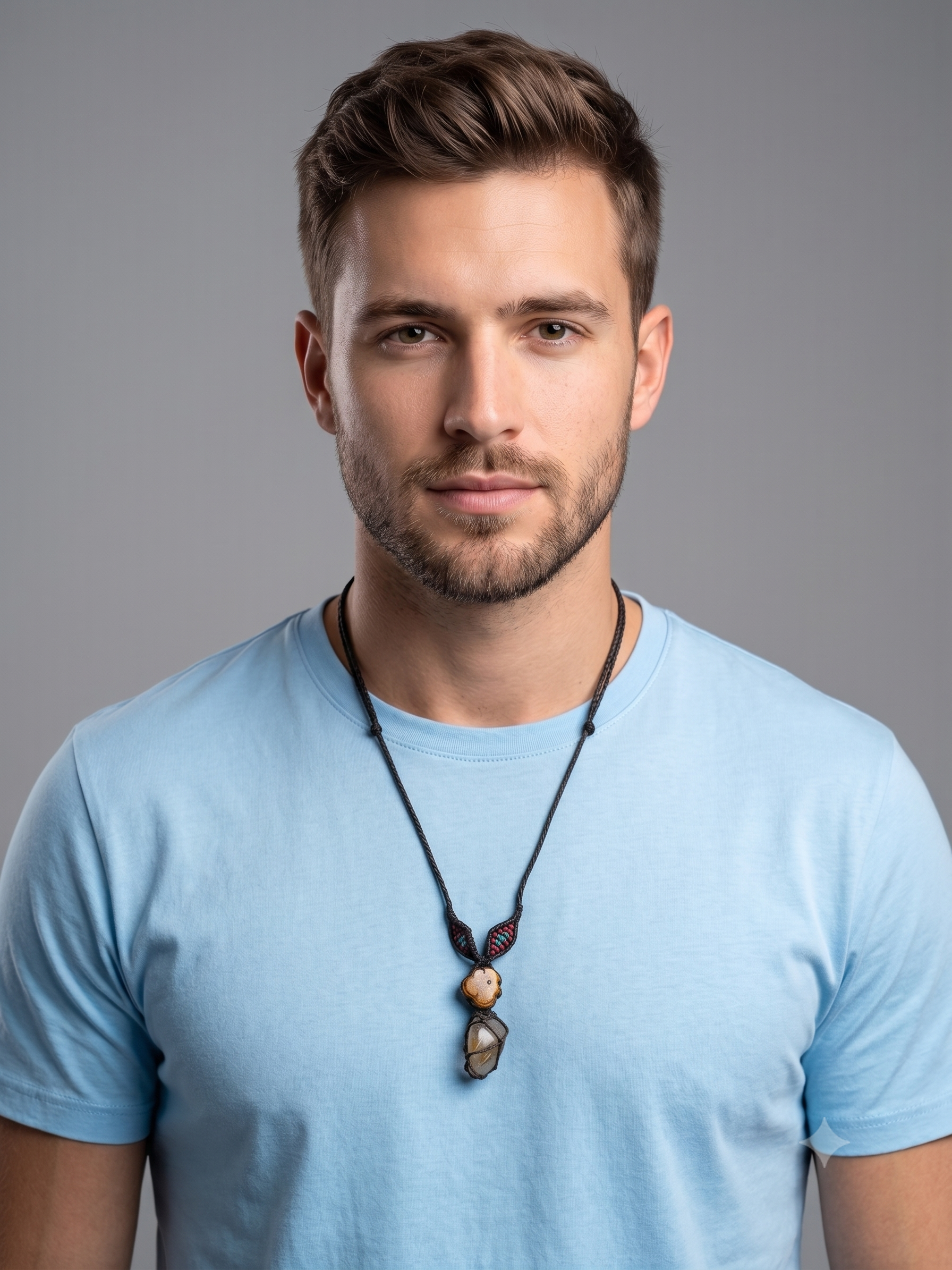 Natural Citrine Macramé Thread Woven Amulet Necklace