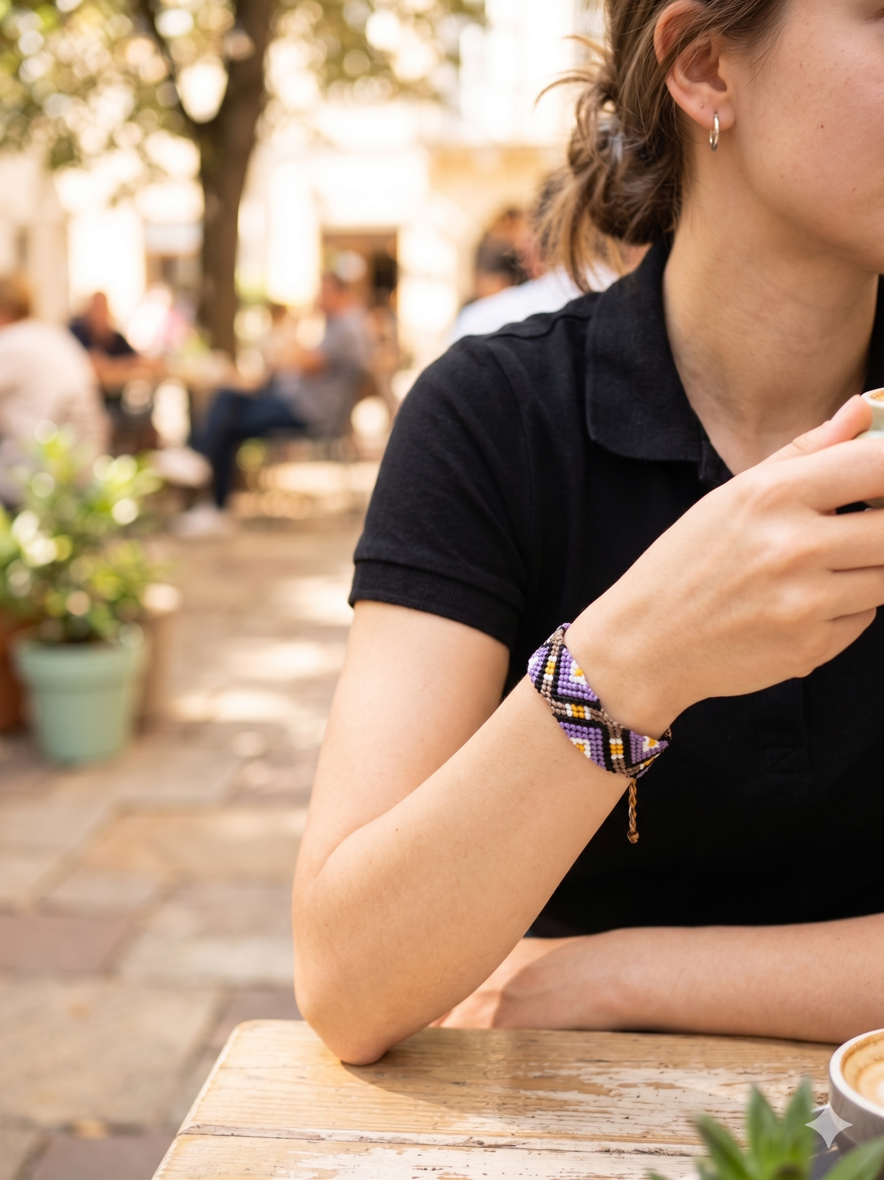 Geometric Macrame Bracelet, Handwoven Peruvian Craftsmanship, Cusco
