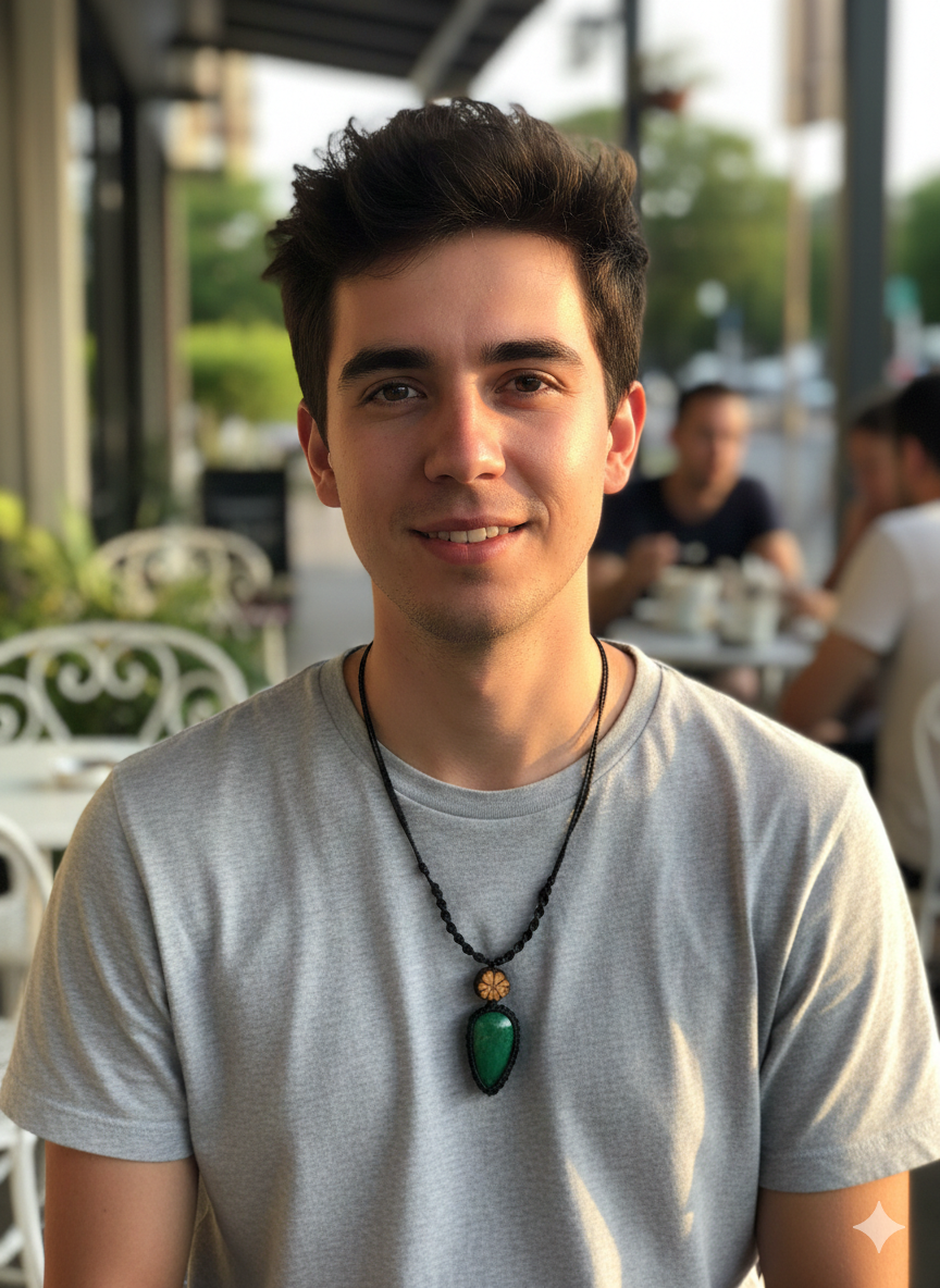 Handmade Macrame Necklace with Serpentine Flower and Ayahuasca