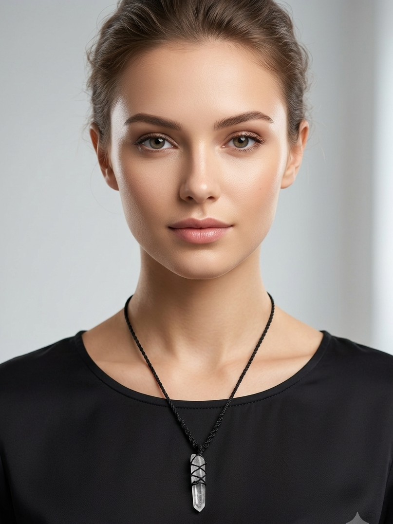 Spiritual Natural Crystal Quartz Macrame Necklace