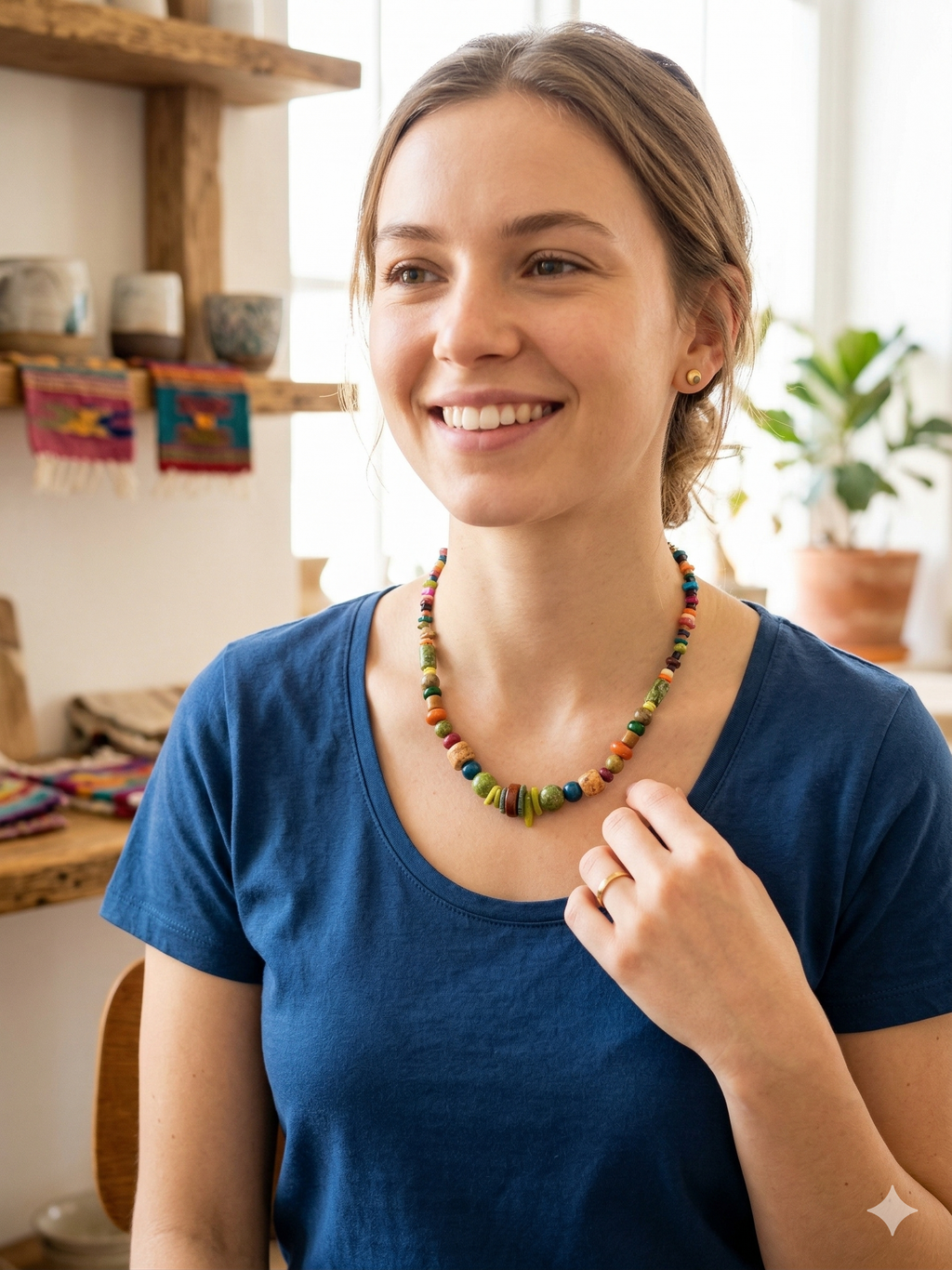 Handmade Multicolor Natural Stone Necklace