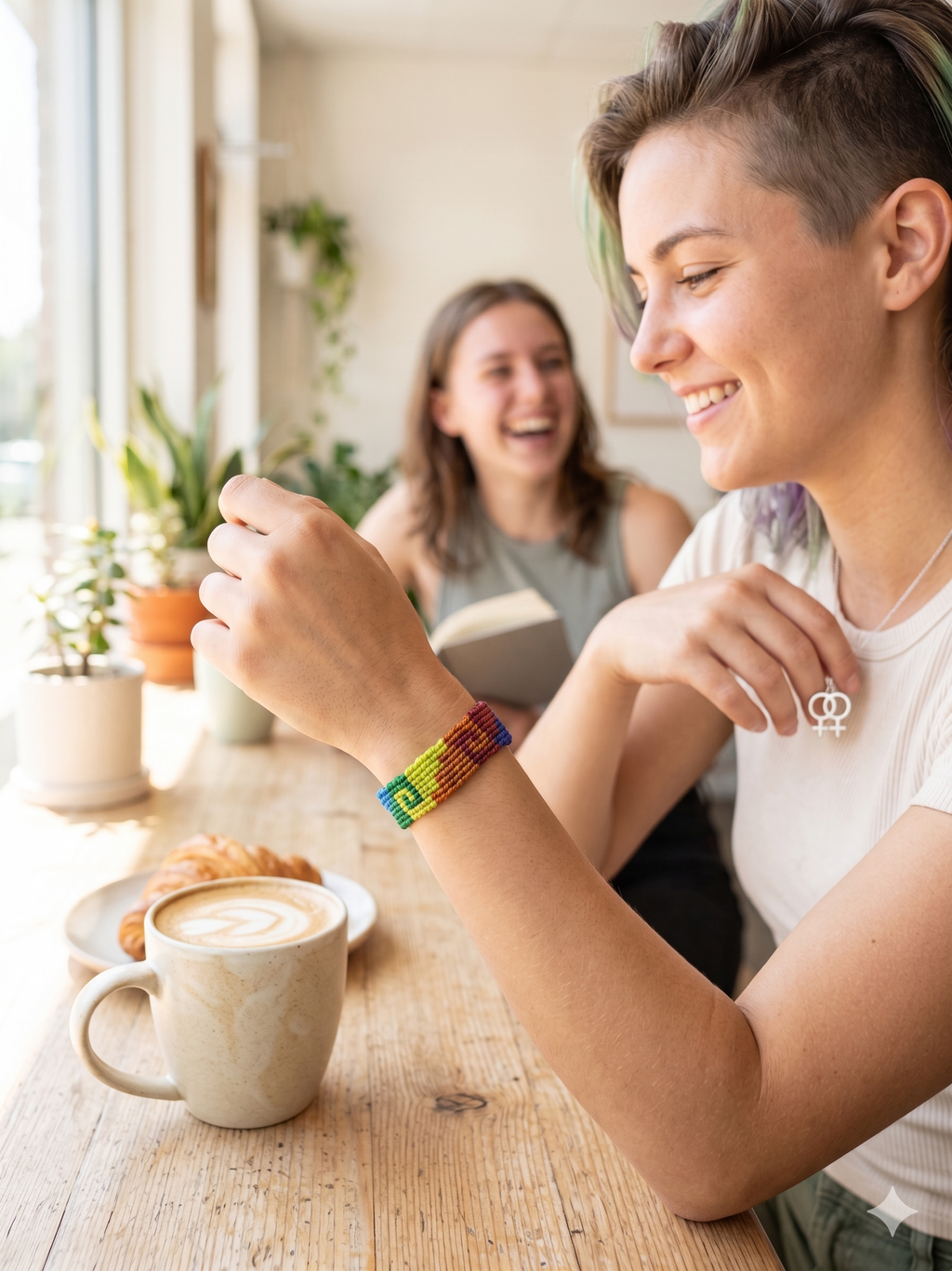 Rainbow Pride Gay Pride Labyrinth Woven Bracelet