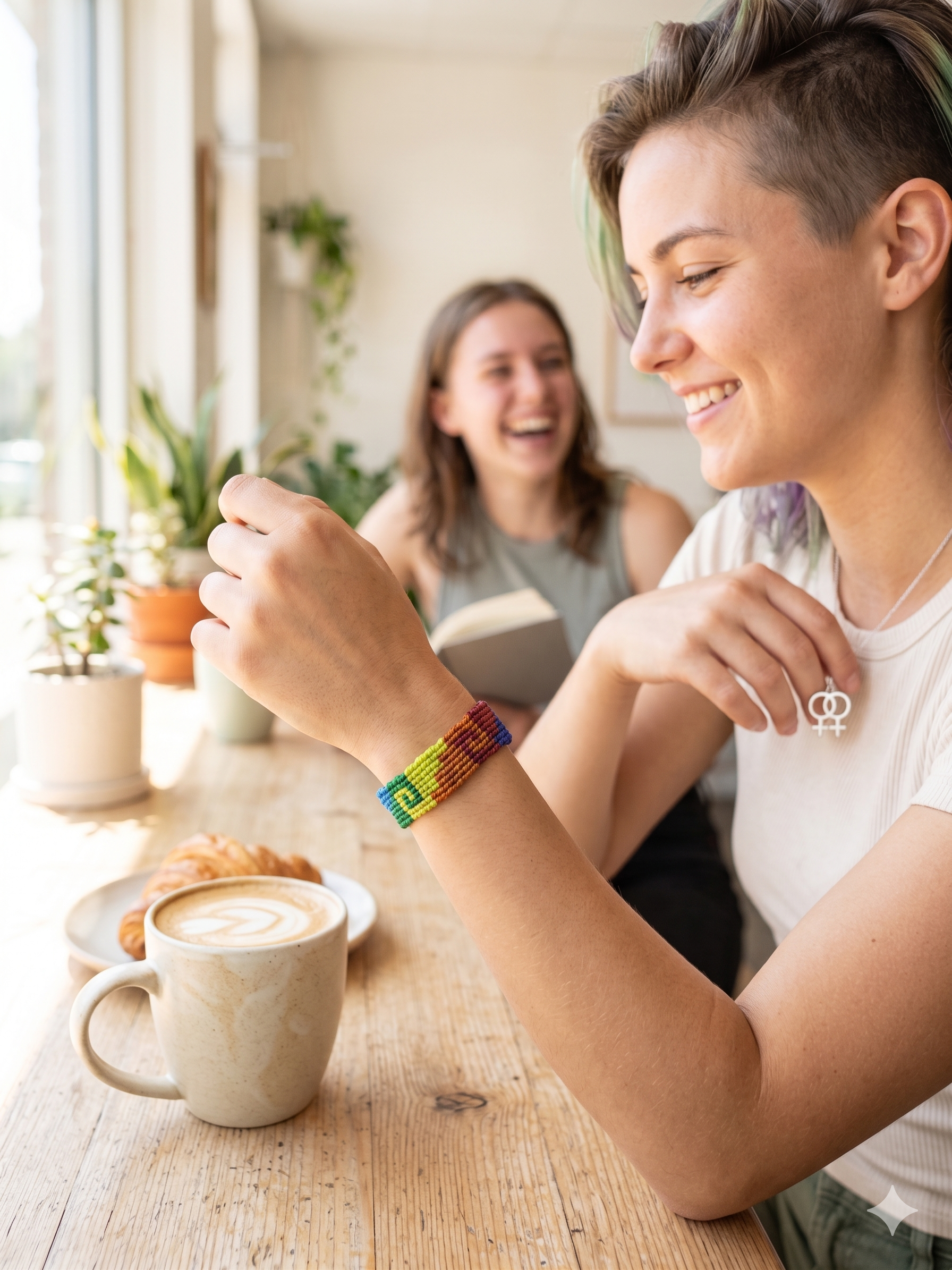 Rainbow Pride Gay Pride Labyrinth Woven Bracelet